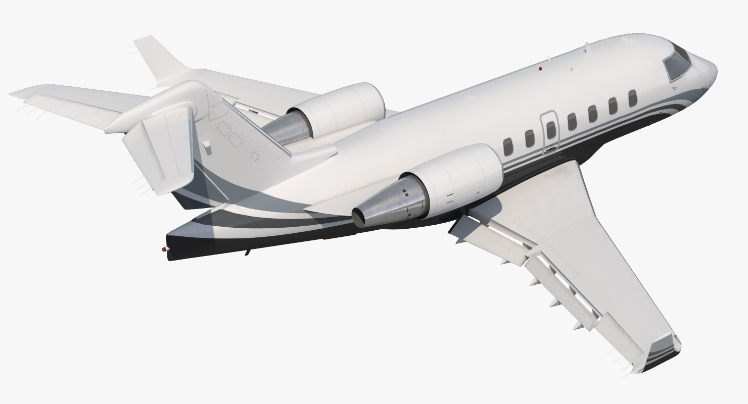 3D Business Jet Bombardier Challenger 604 Generic Rigged model