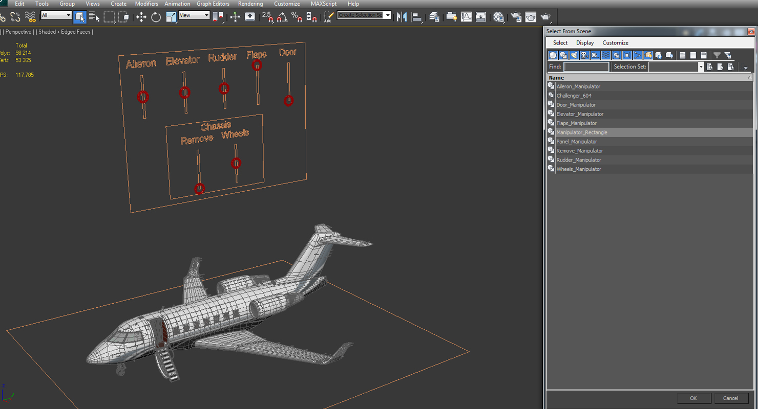 3D Business Jet Bombardier Challenger 604 Generic Rigged model