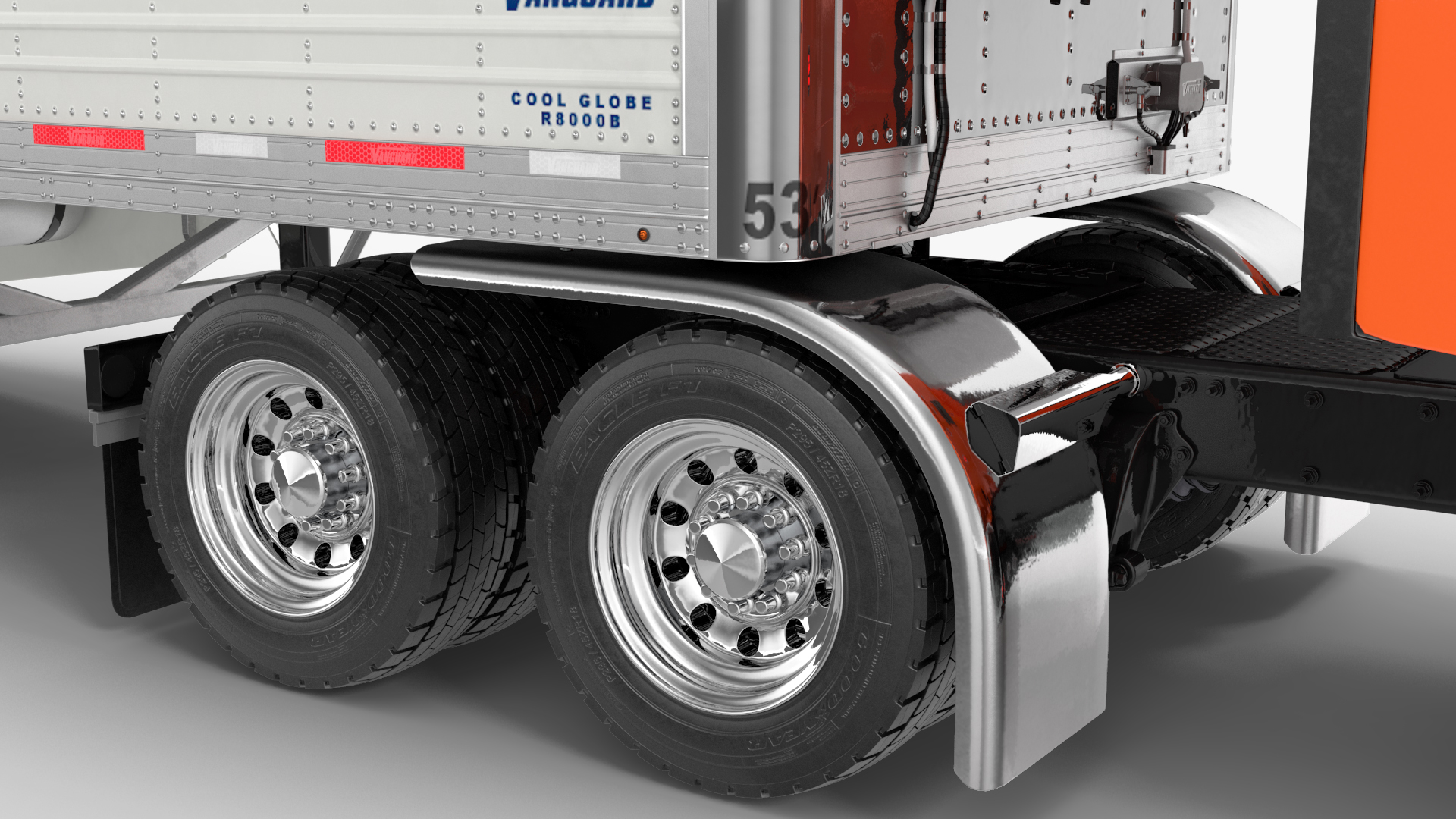 3D Freightliner Truck with Reefer Trailer model