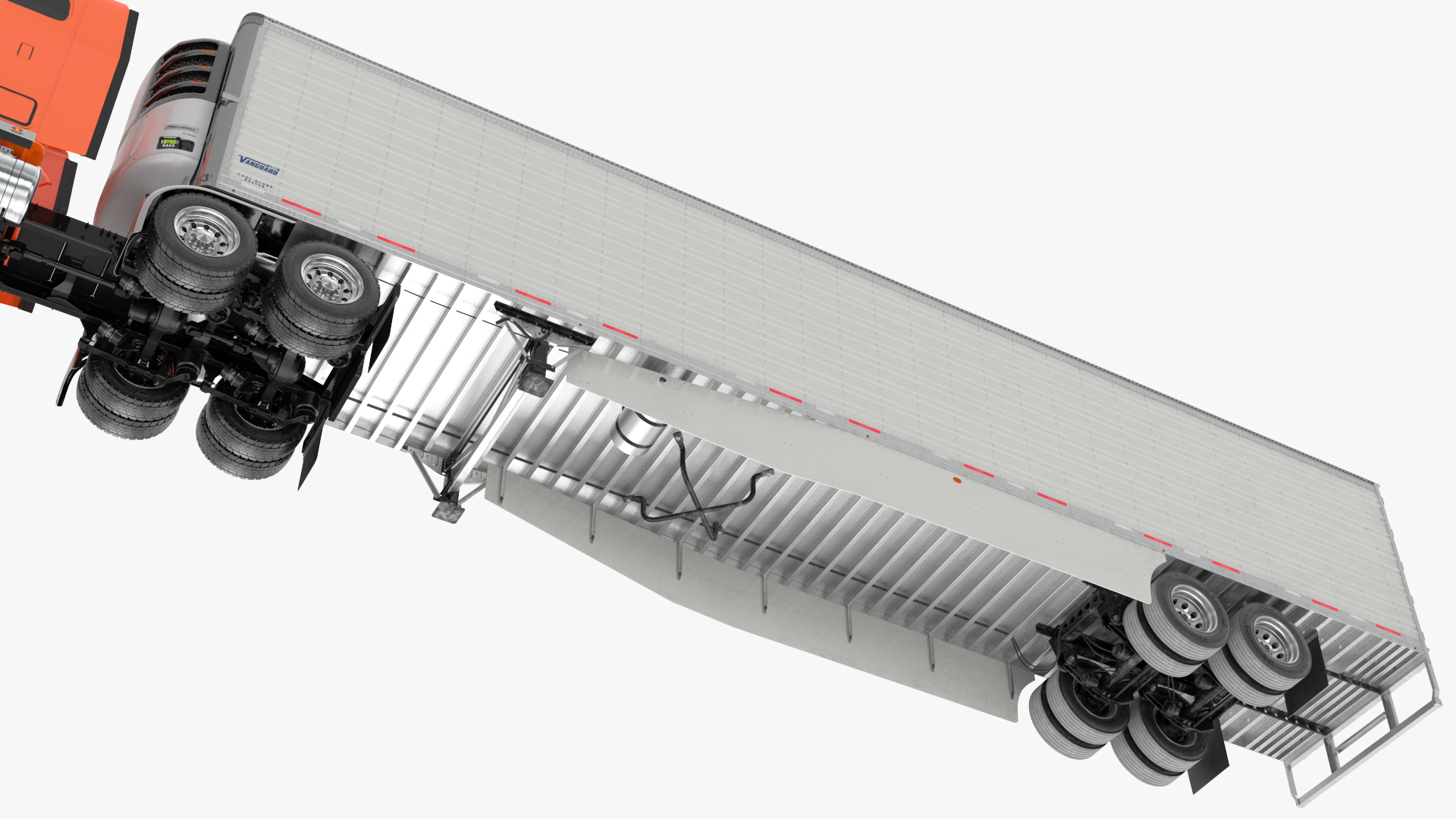 3D Freightliner Truck with Reefer Trailer model