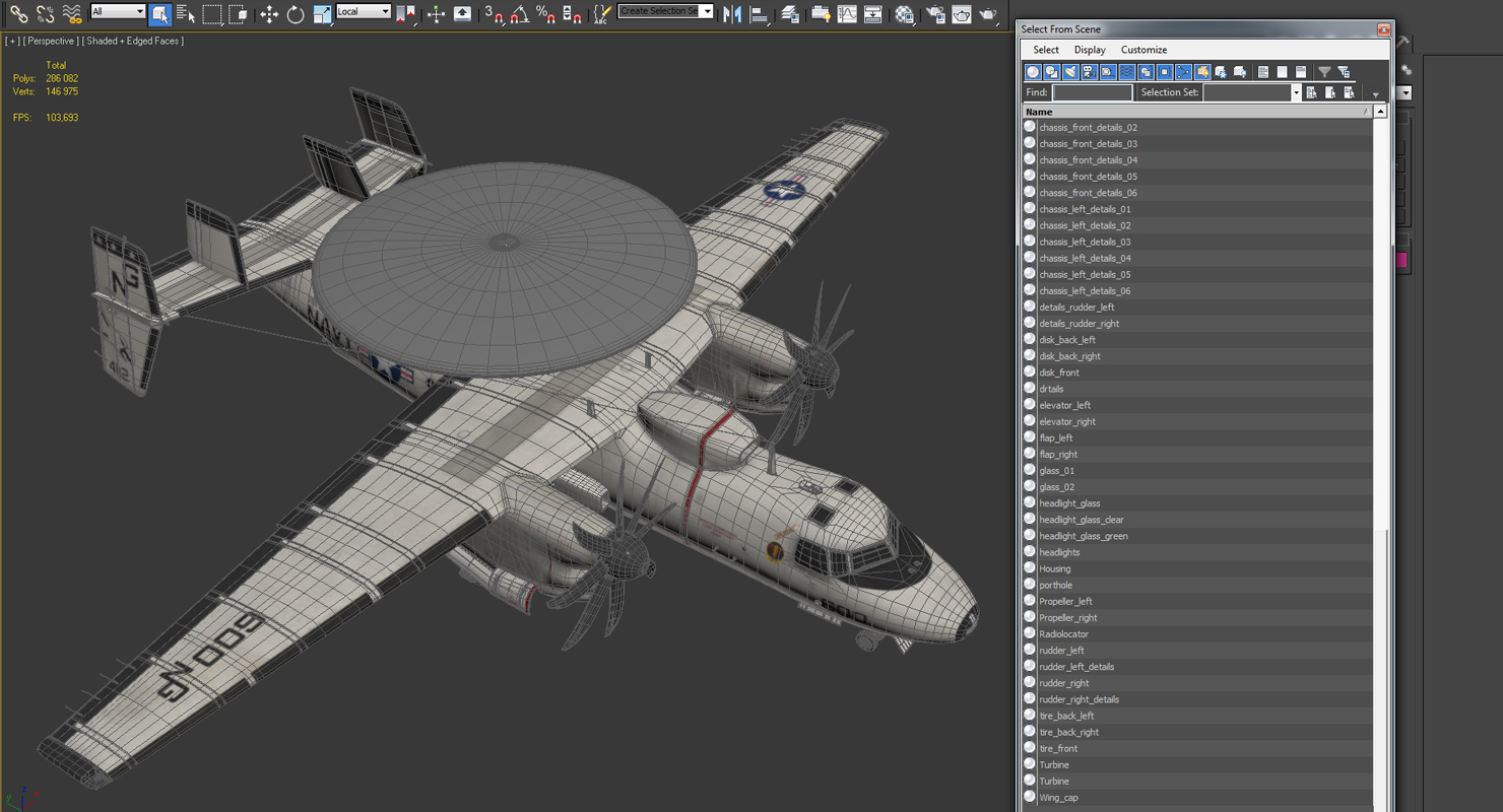 3D Grumman E 2 Hawkeye tactical Early Warning Aircraft