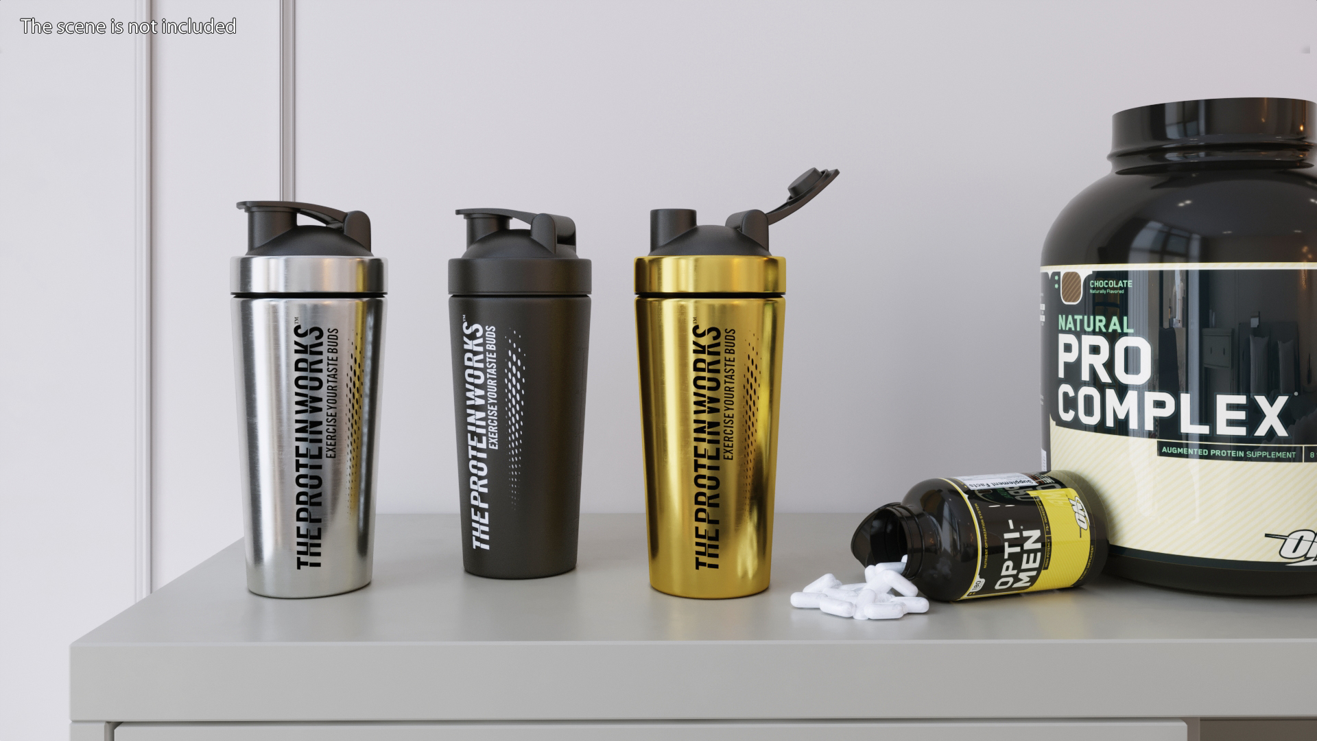 The Protein Works Matte Black Protein Shaker 3D model