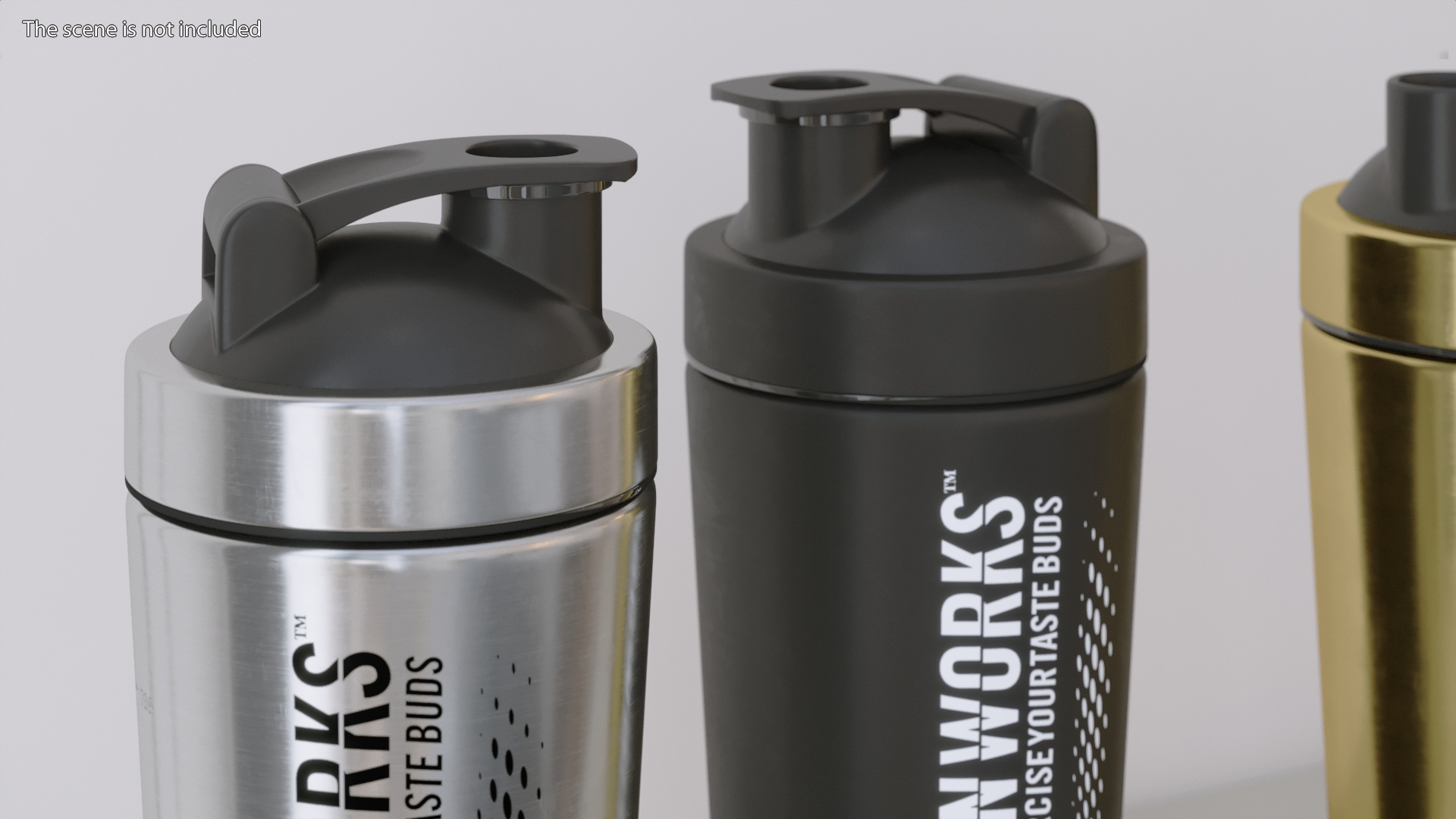 The Protein Works Matte Black Protein Shaker 3D model