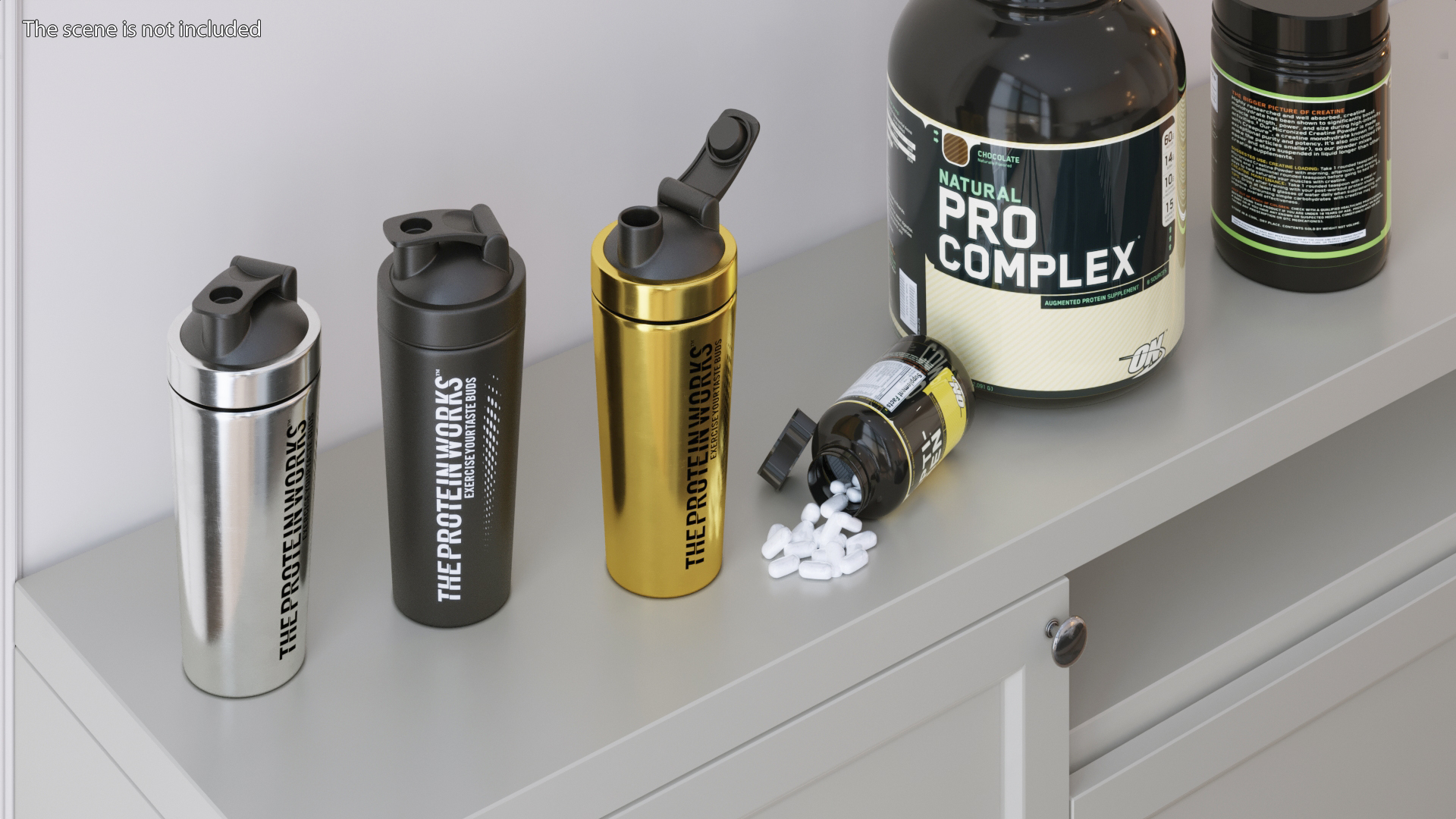 The Protein Works Matte Black Protein Shaker 3D model