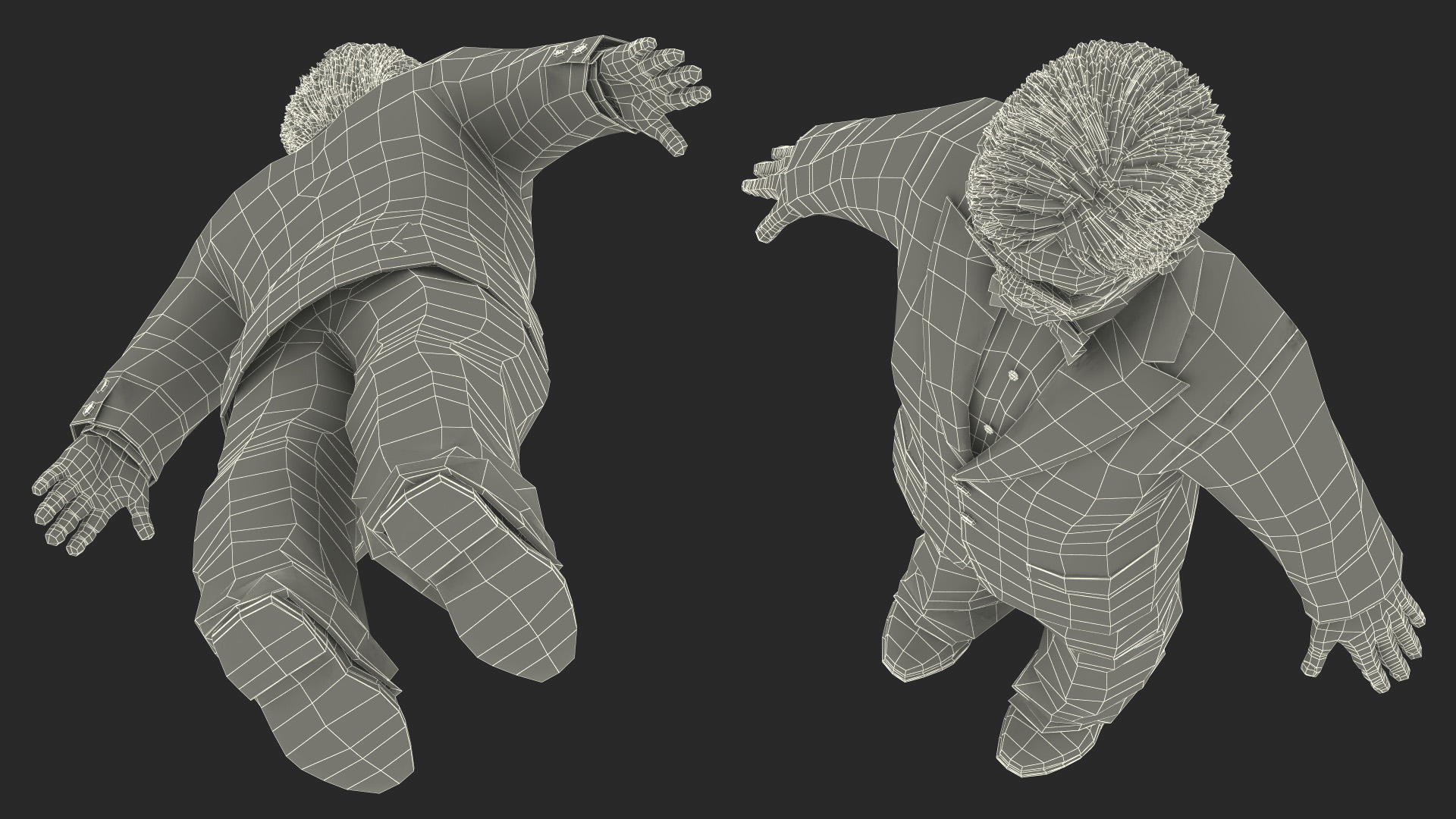 3D model Character Dwarf Man Wearing Formal Suit Rigged for Maya