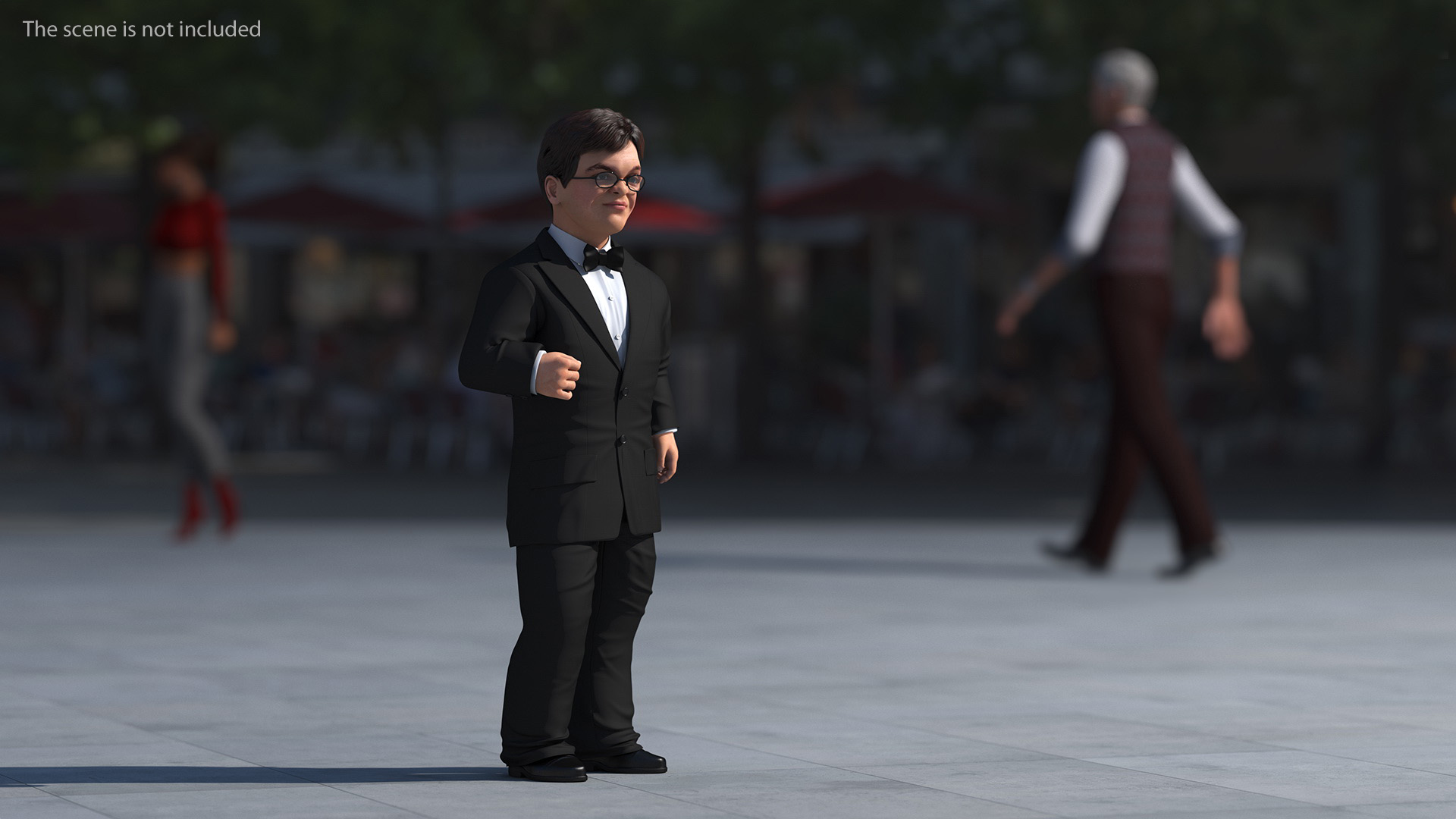 3D model Character Dwarf Man Wearing Formal Suit Rigged for Maya