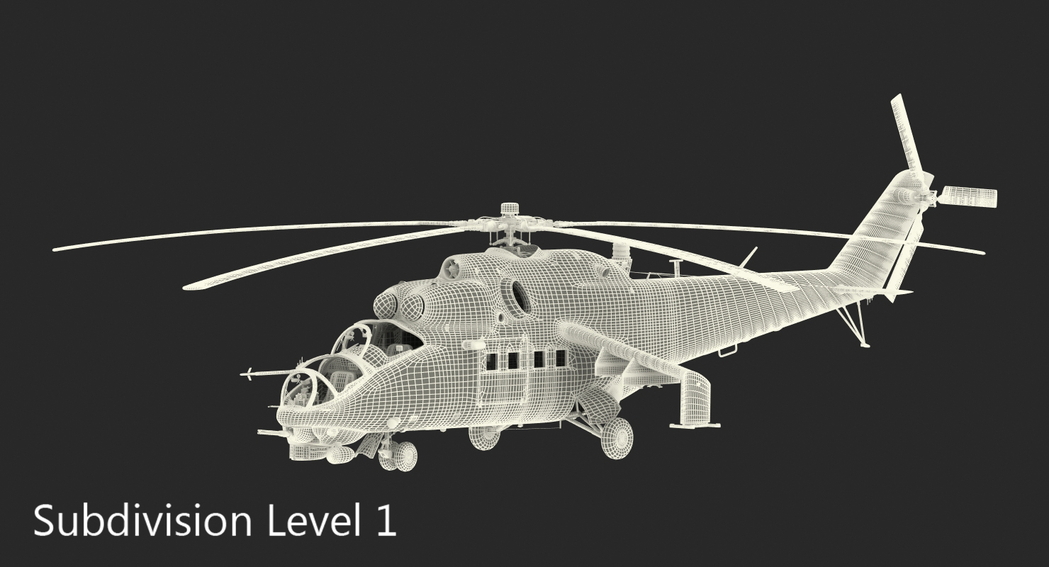 3D model Russian Helicopter Mil Mi 24 2