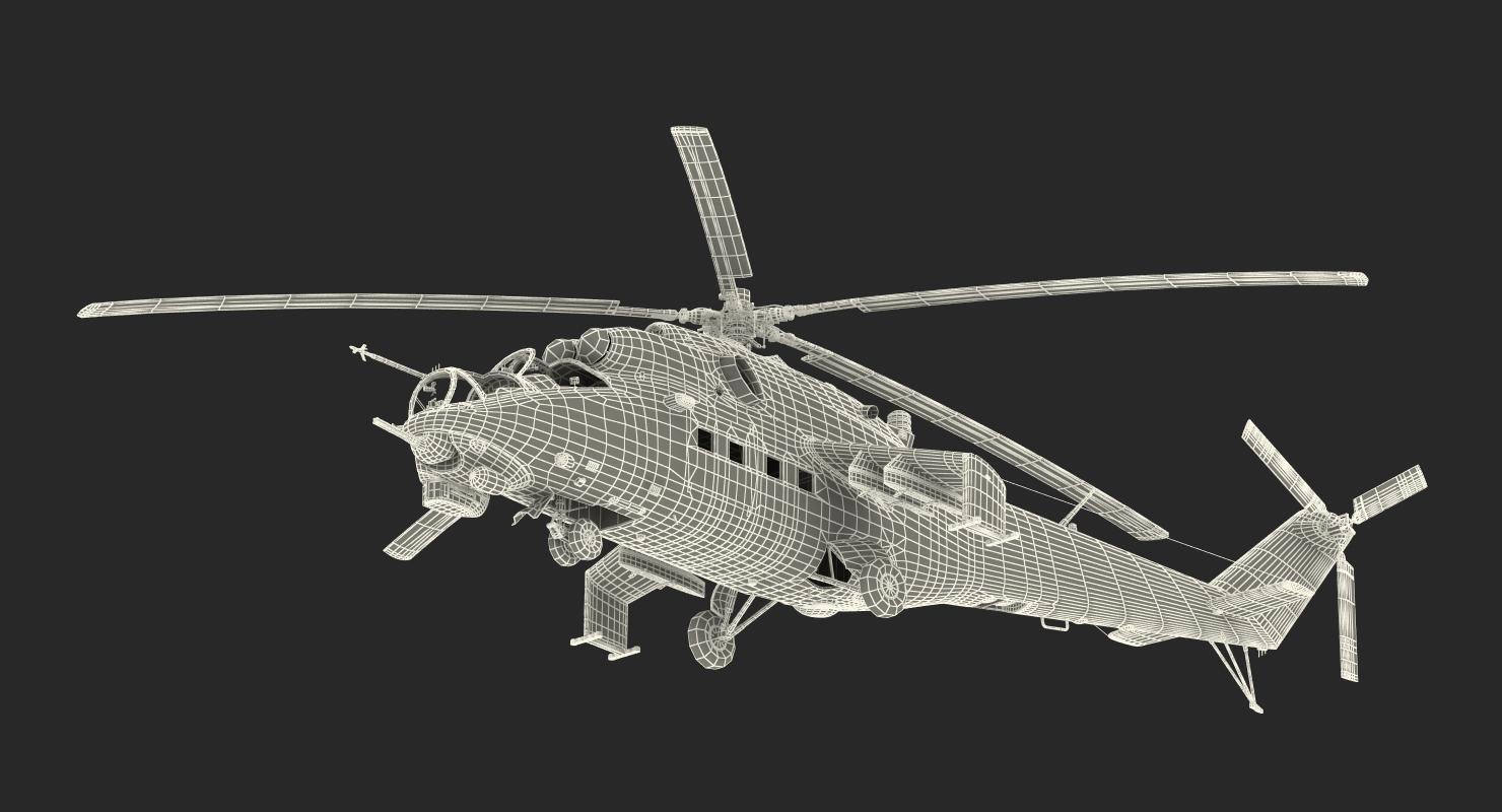 3D model Russian Helicopter Mil Mi 24 2