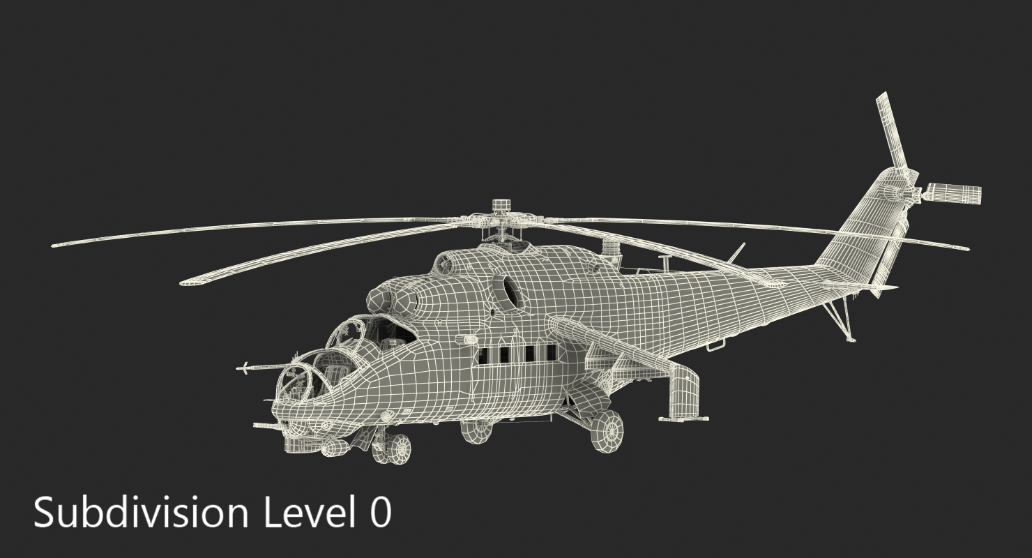 3D model Russian Helicopter Mil Mi 24 2