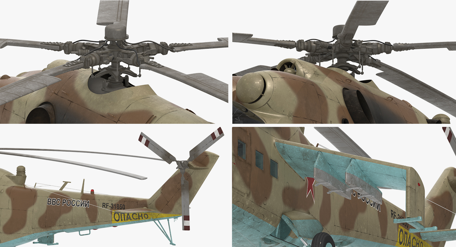 3D model Russian Helicopter Mil Mi 24 2