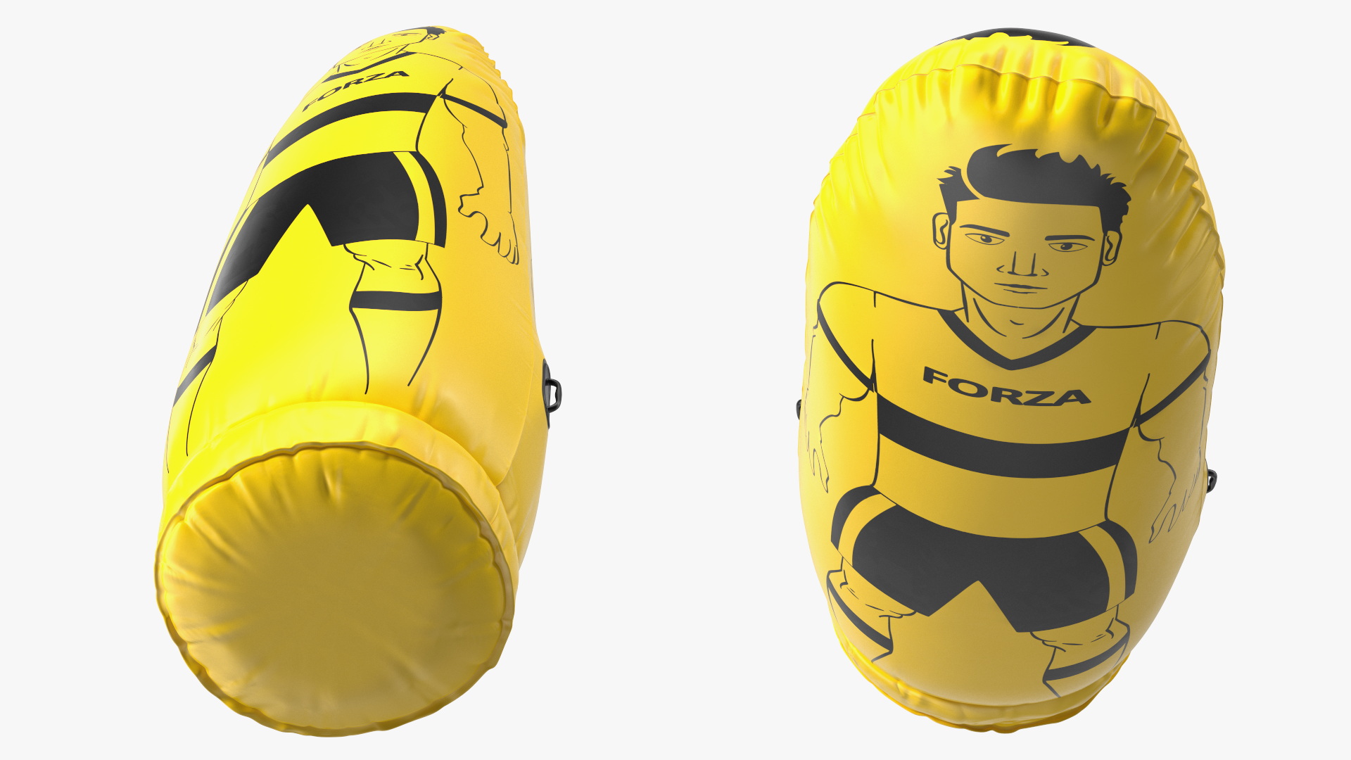 Inflatable Soccer Kick Dummy Junior Yellow 3D