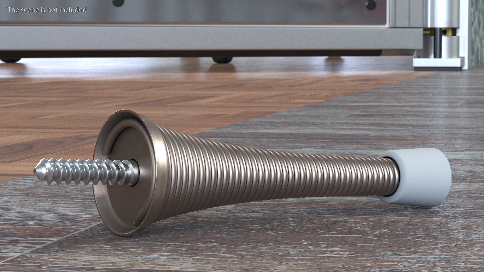 3D Chrome Spring Door Stop model