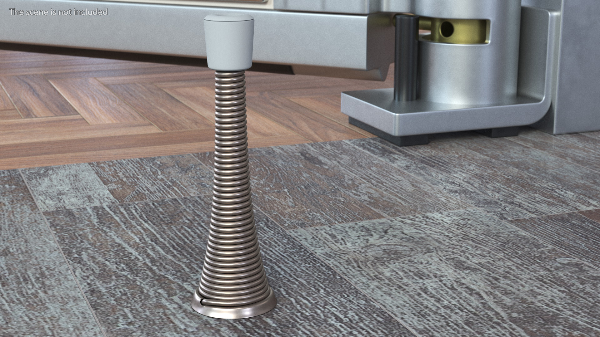 3D Chrome Spring Door Stop model