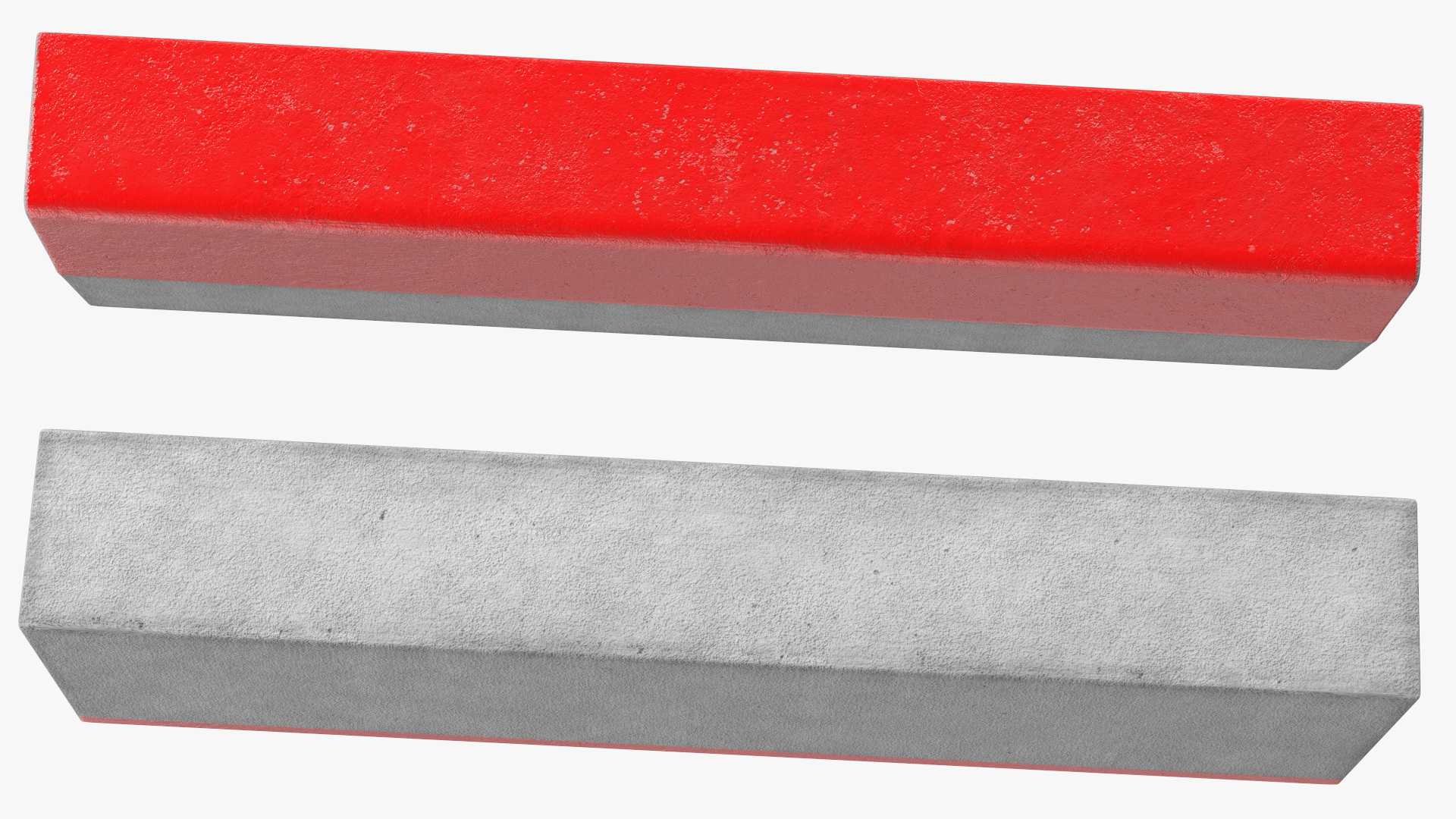 3D Street Curb 1m Red model