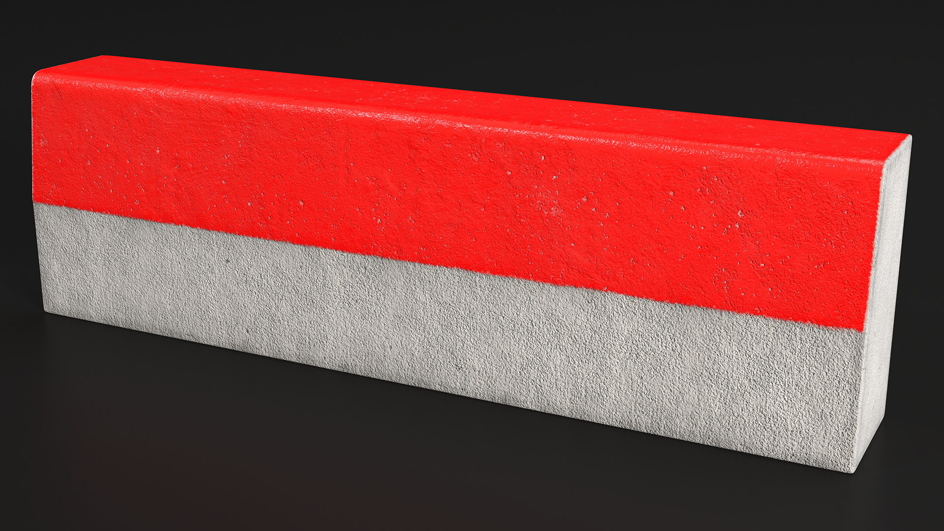 3D Street Curb 1m Red model