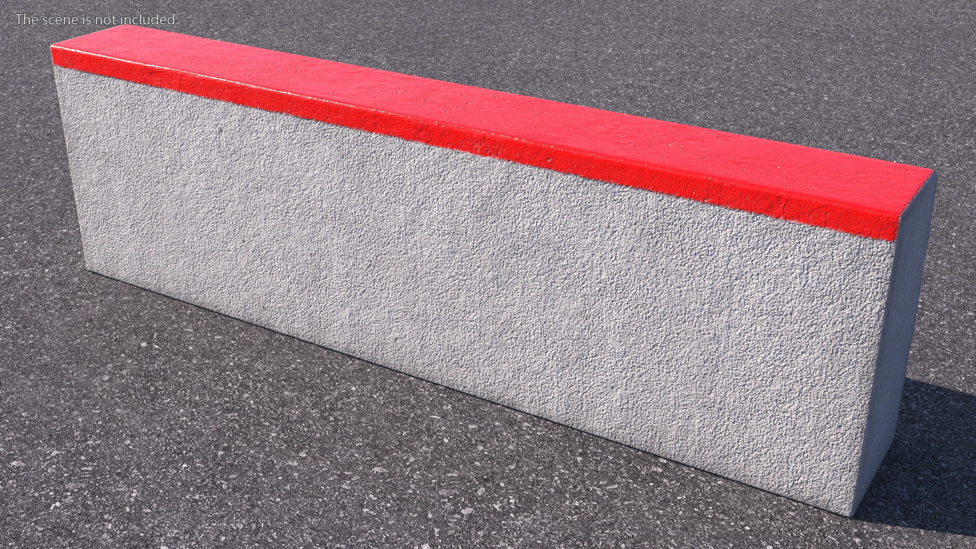 3D Street Curb 1m Red model