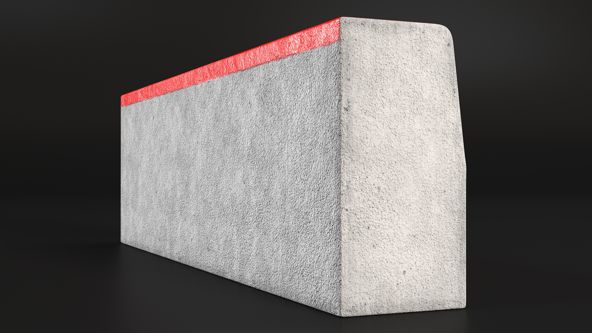 3D Street Curb 1m Red model