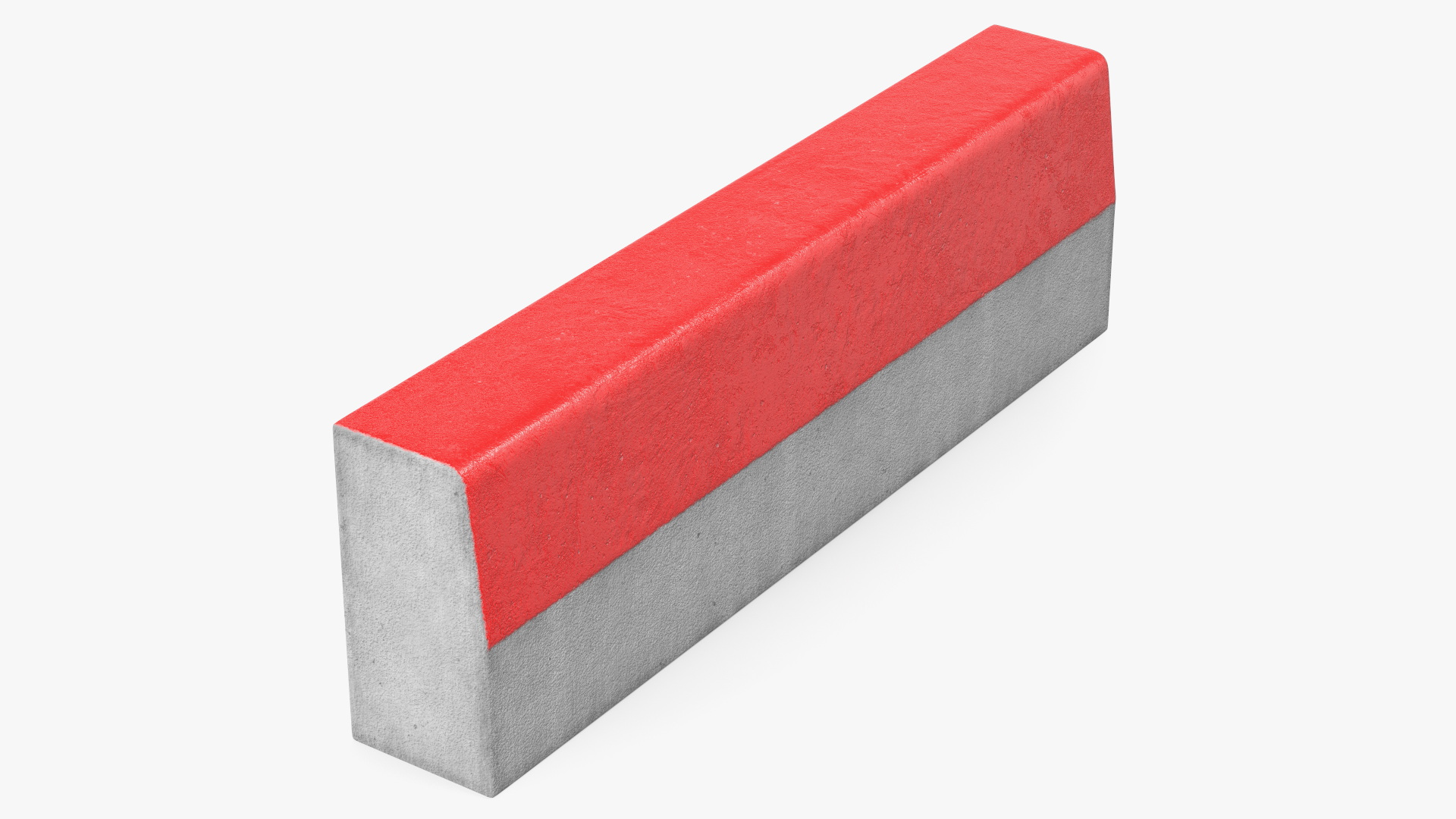 3D Street Curb 1m Red model