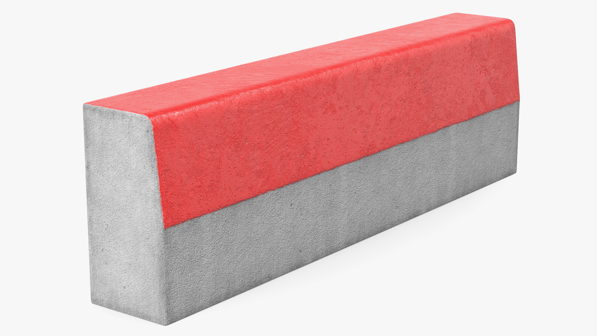 3D Street Curb 1m Red model