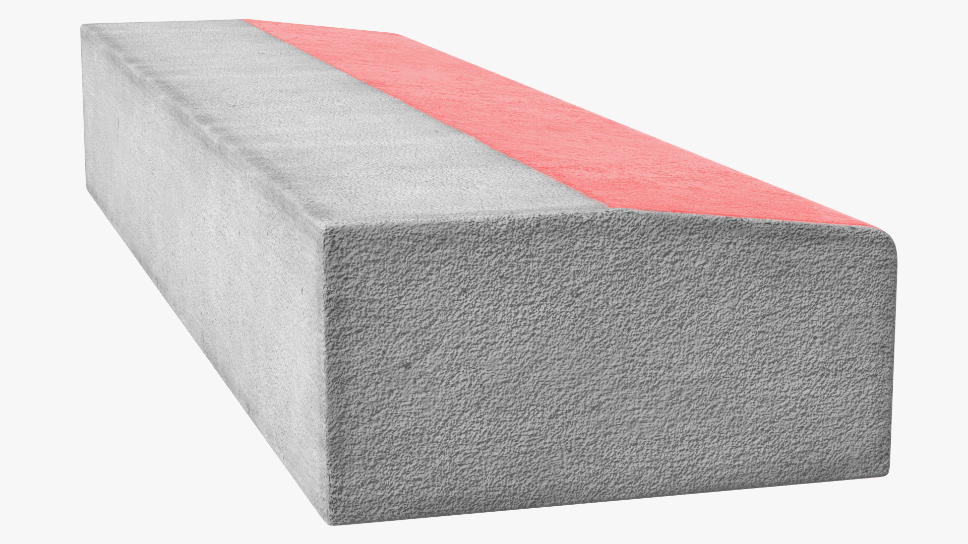 3D Street Curb 1m Red model