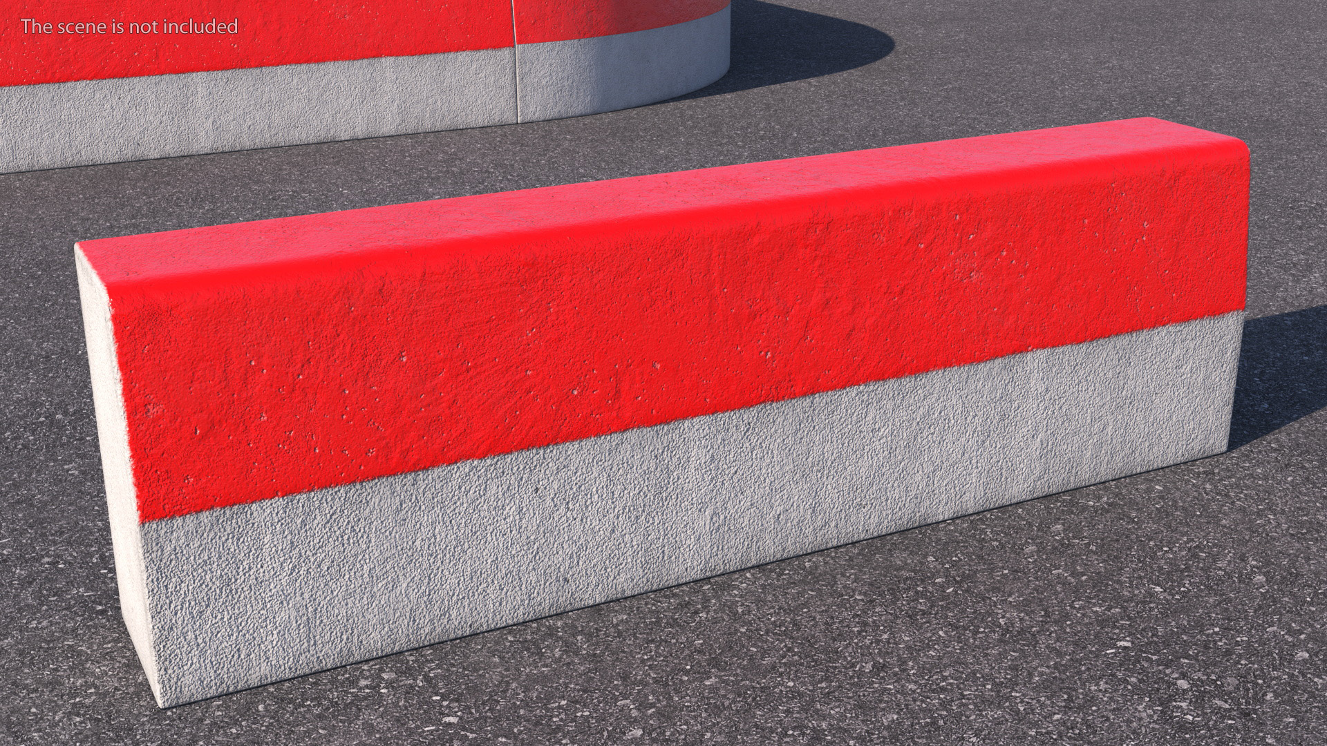 3D Street Curb 1m Red model