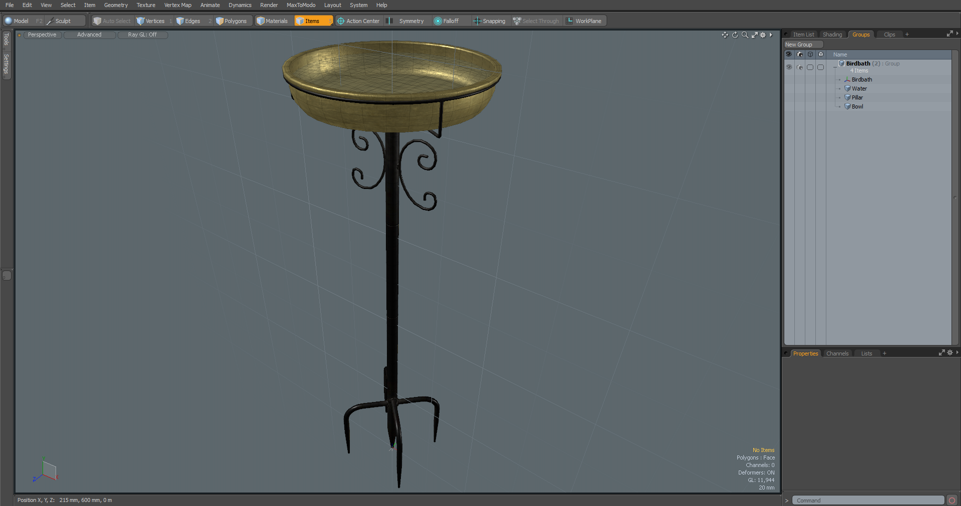 3D model Birdbath