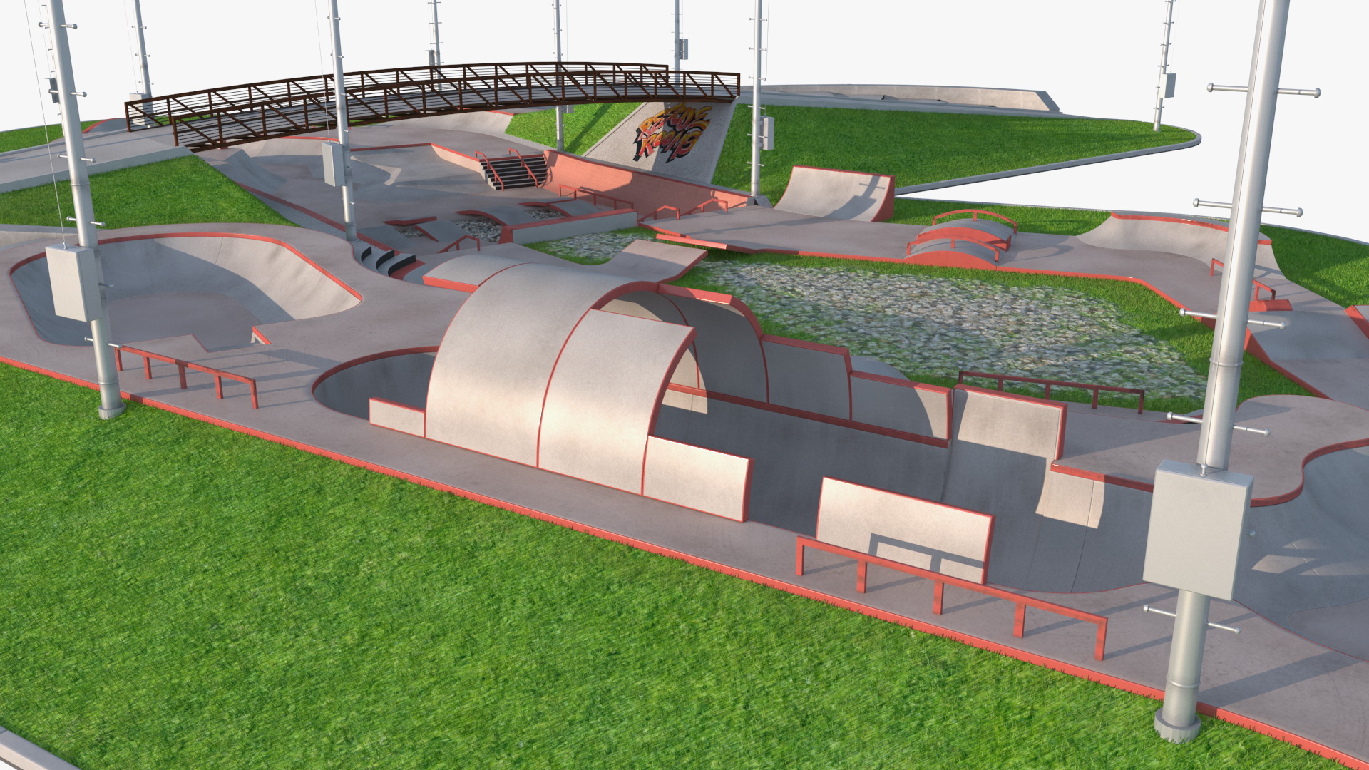 Outdoor Skate Park Fur 3D