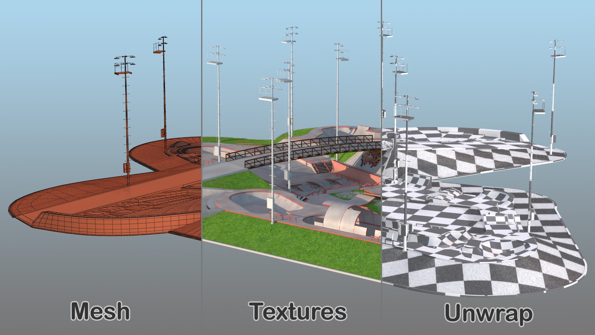 Outdoor Skate Park Fur 3D