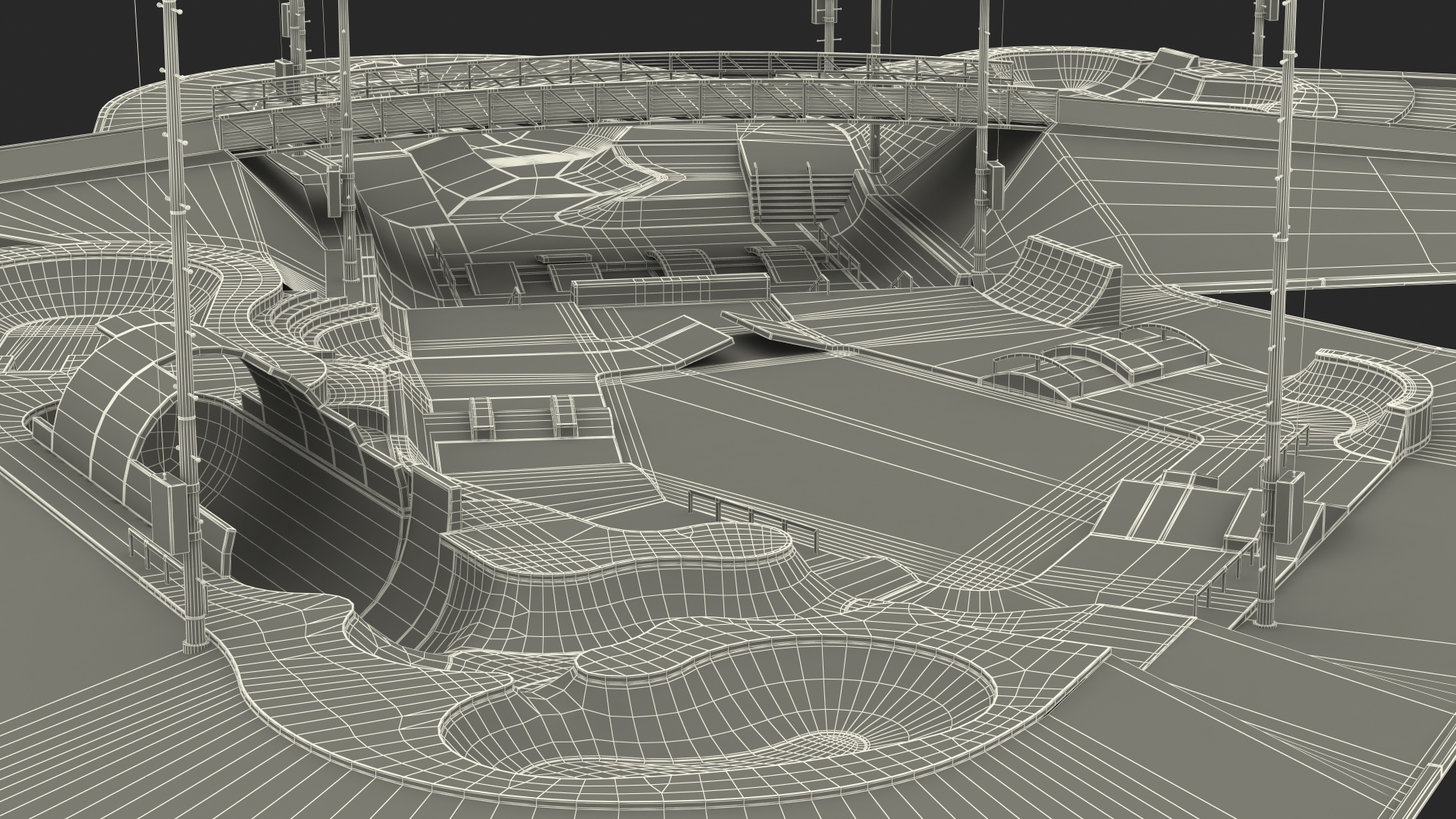 Outdoor Skate Park Fur 3D