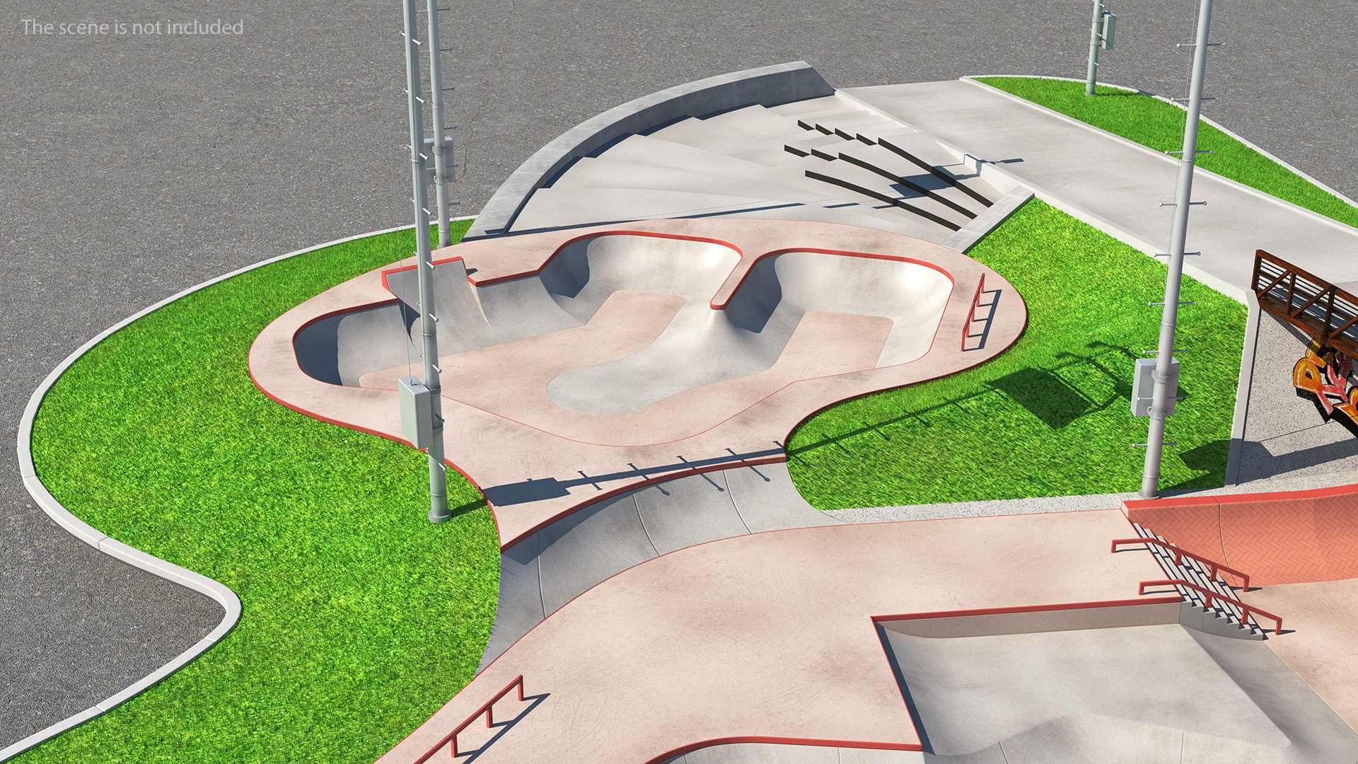 Outdoor Skate Park Fur 3D