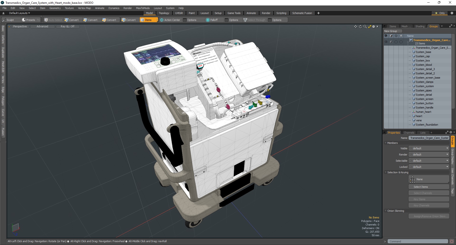 3D Organ Care System with Heart model