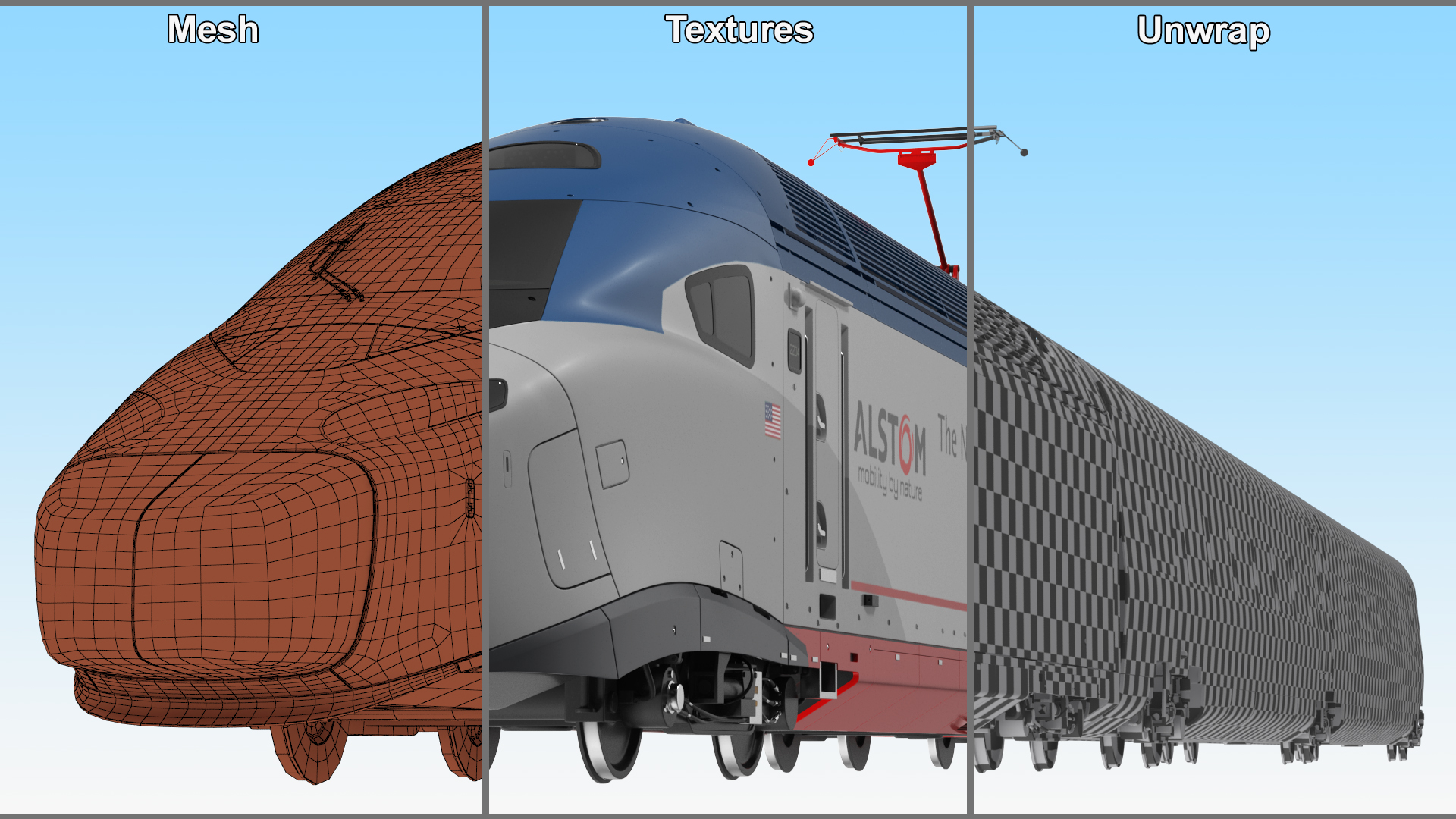 Amtrak Alstom Avelia Liberty Train 3D model