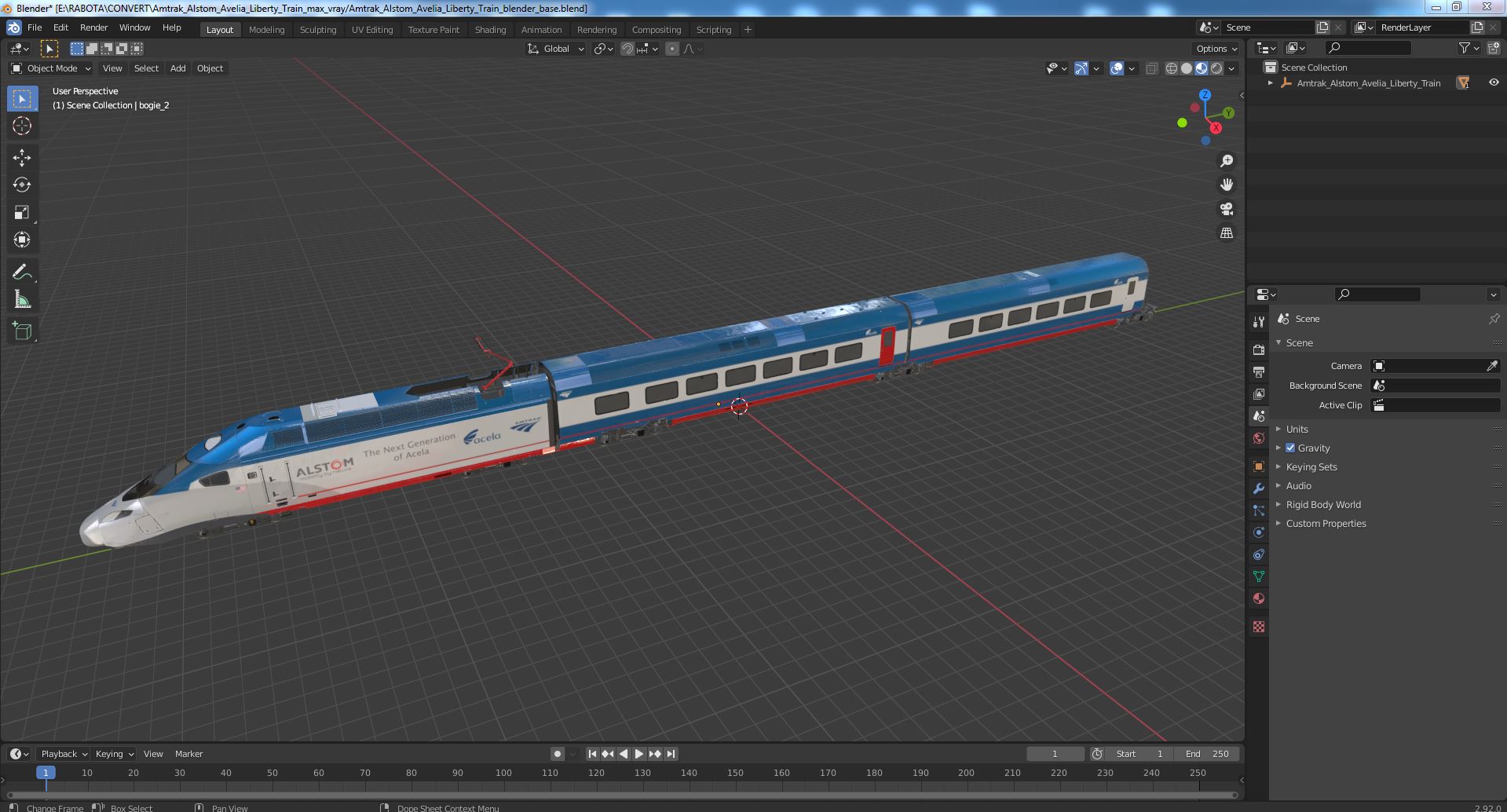 Amtrak Alstom Avelia Liberty Train 3D model