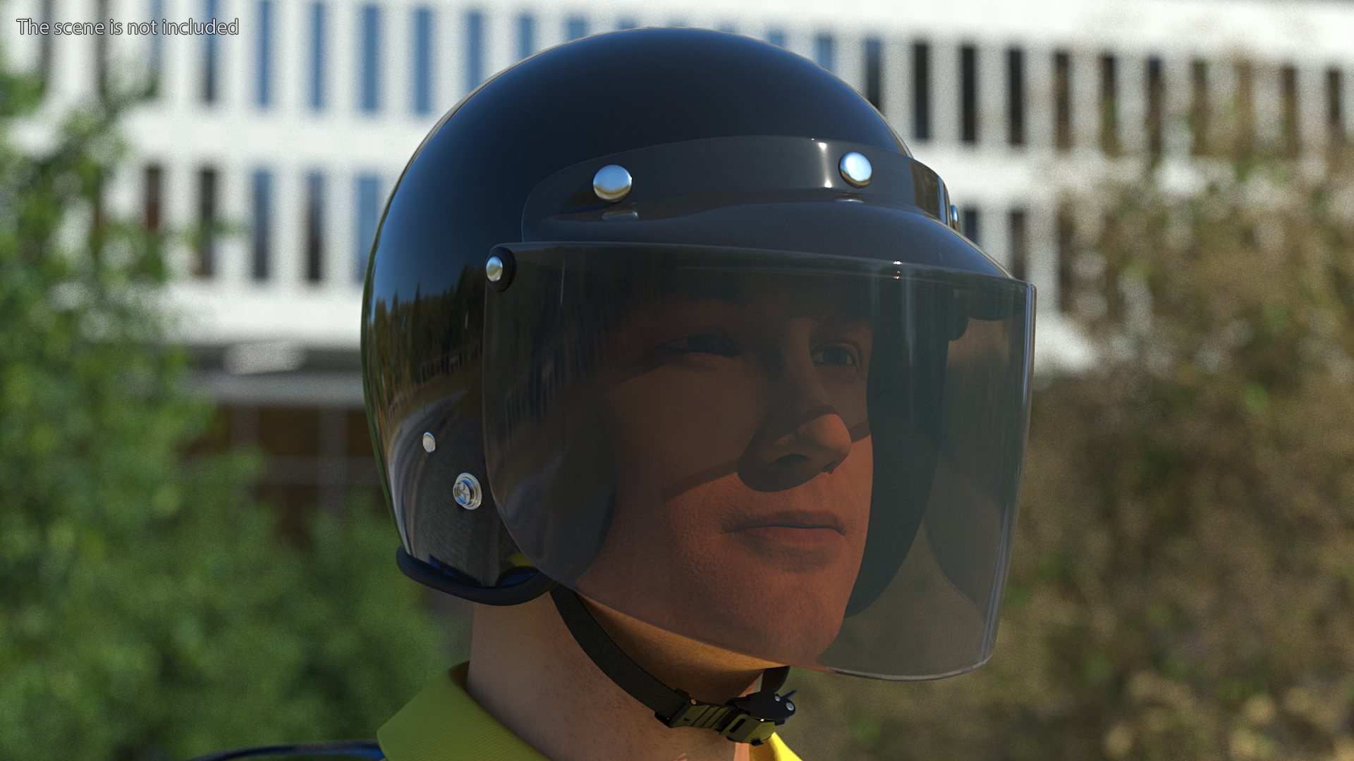 3D Delivery Man wear Helmet Rigged