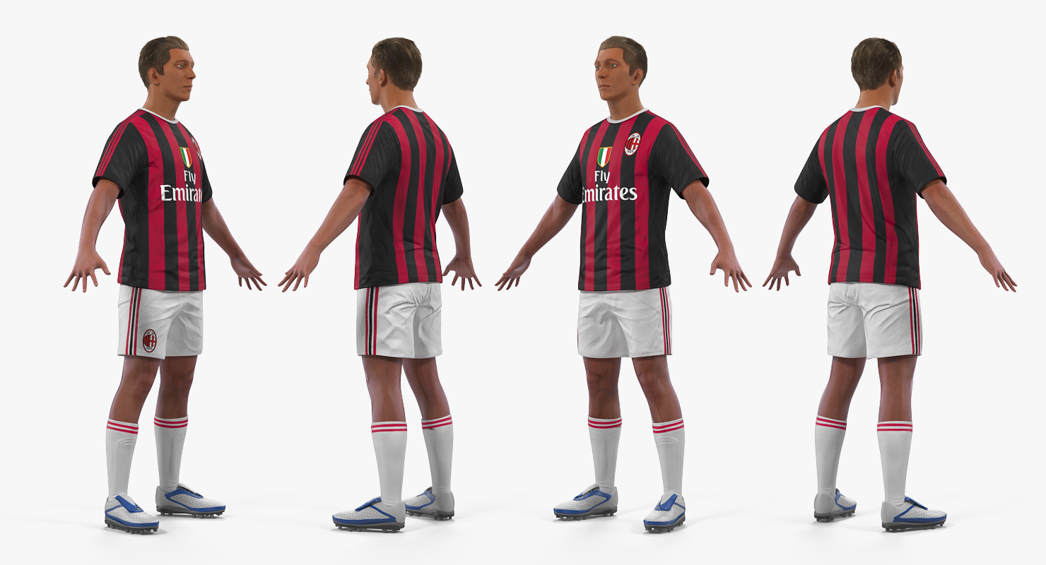 3D Soccer or Football Player Milan Rigged model