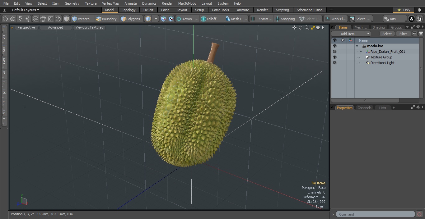 Ripe Durian Fruit 3D