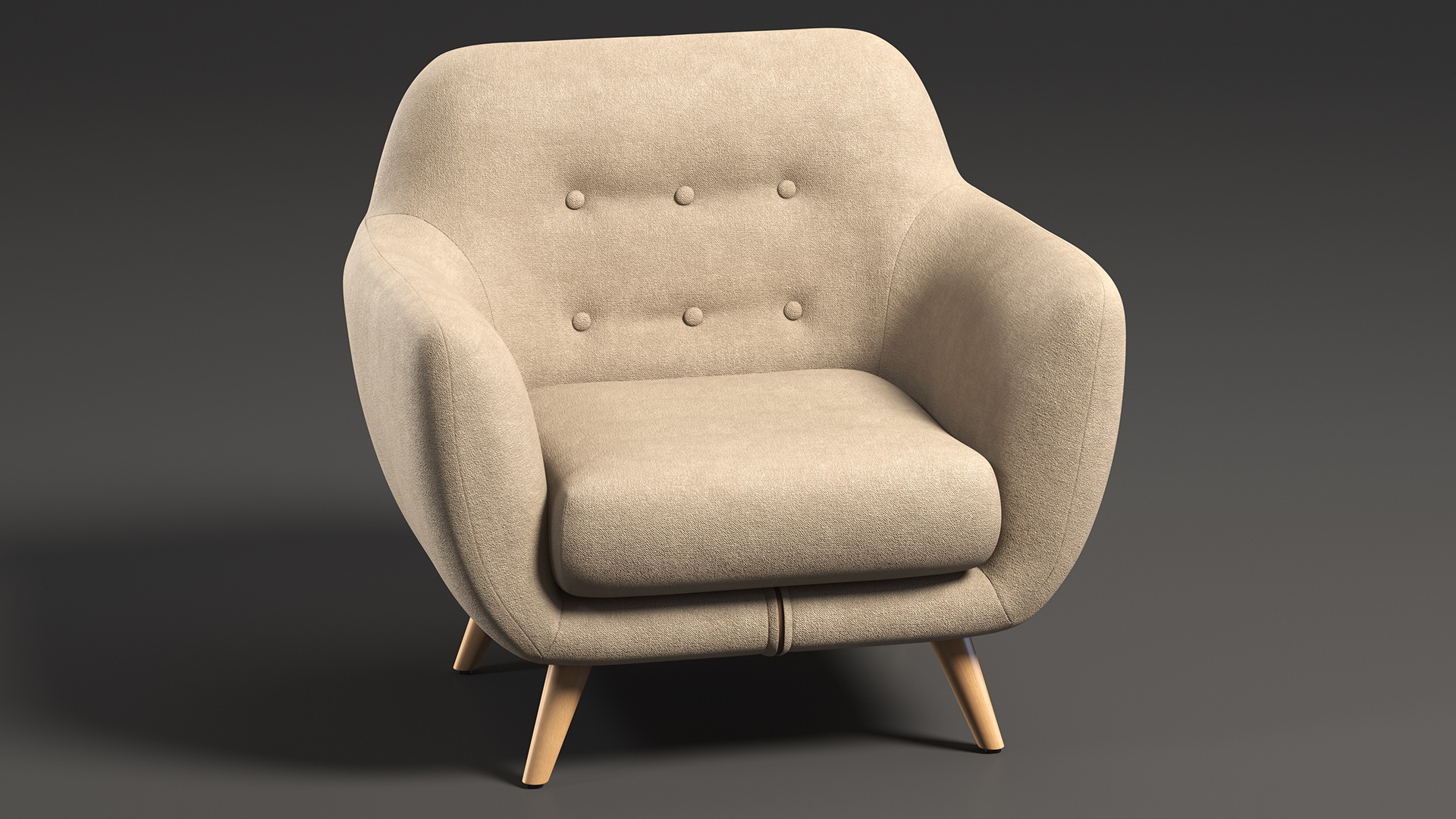 3D Loa Armchair Beige model