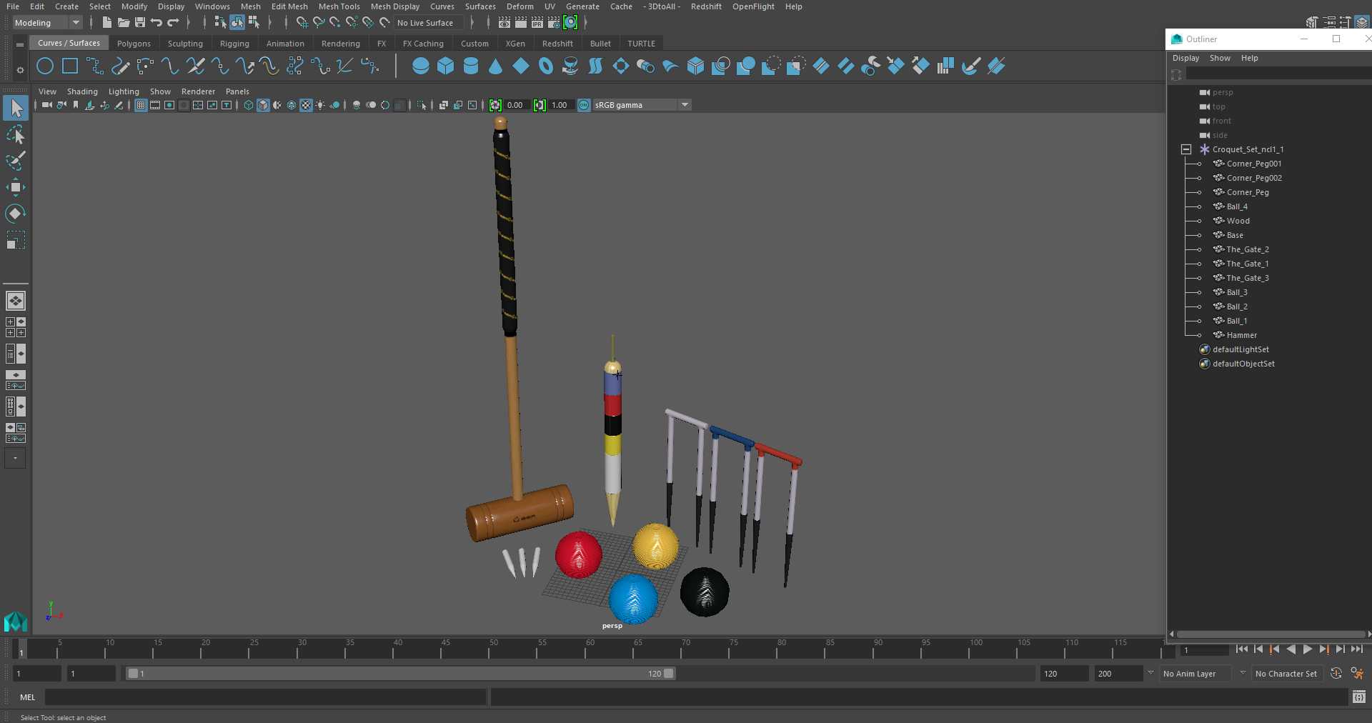 3D Croquet Set