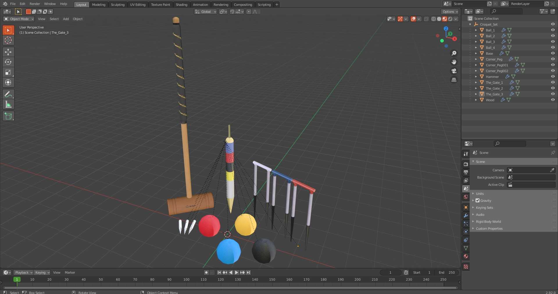 3D Croquet Set