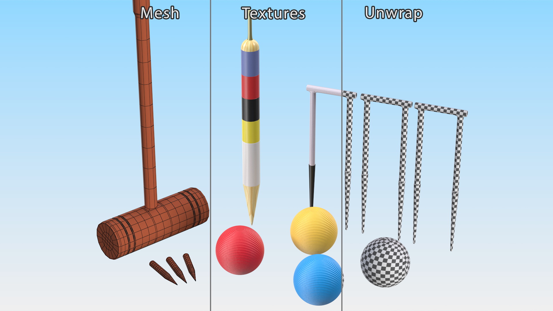 3D Croquet Set