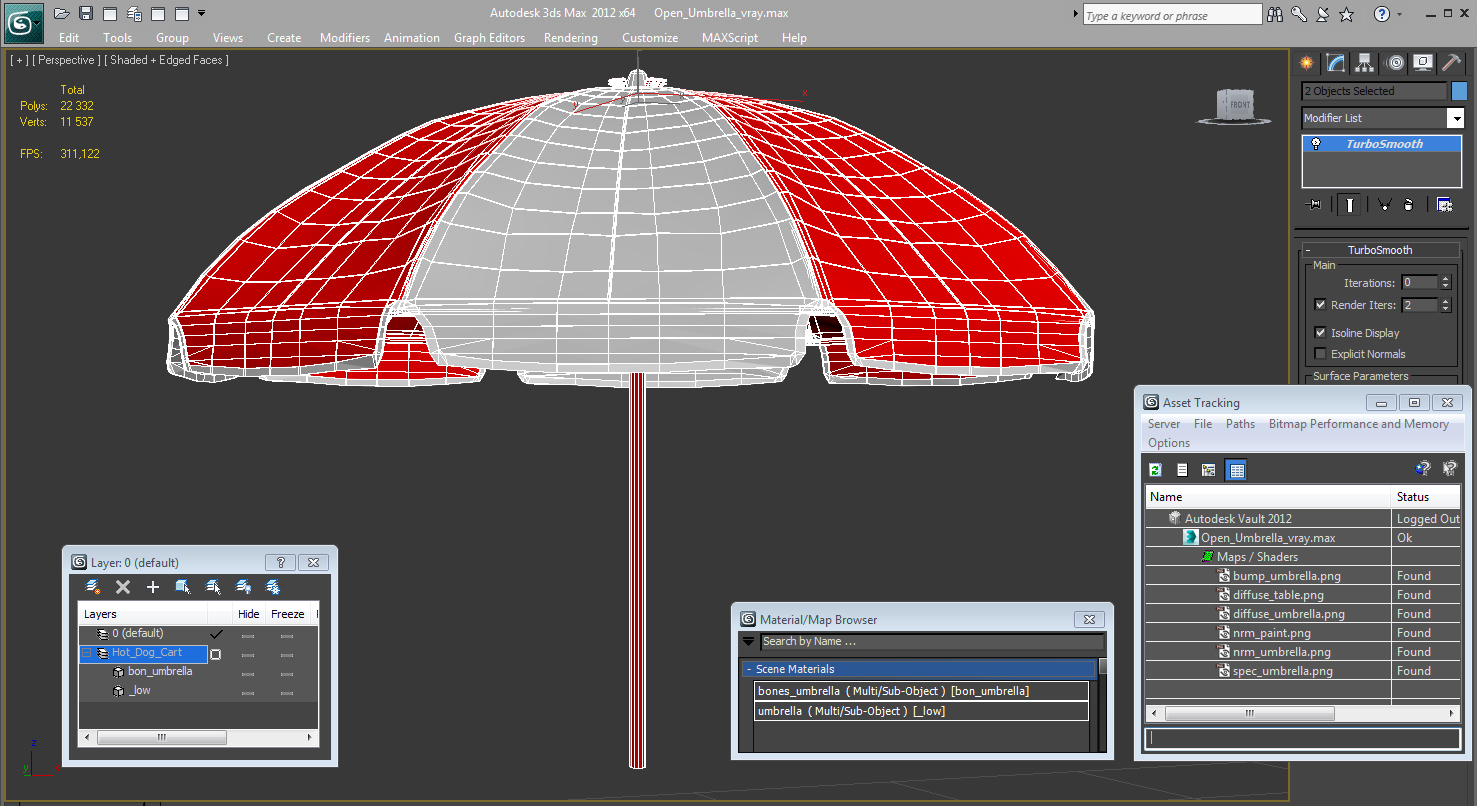 3D Open Umbrella model