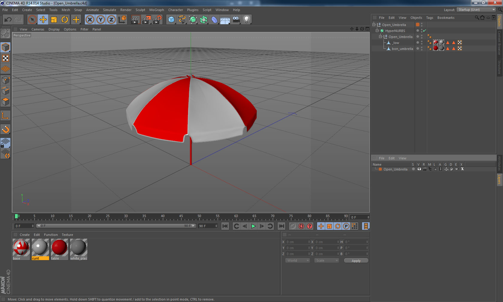 3D Open Umbrella model