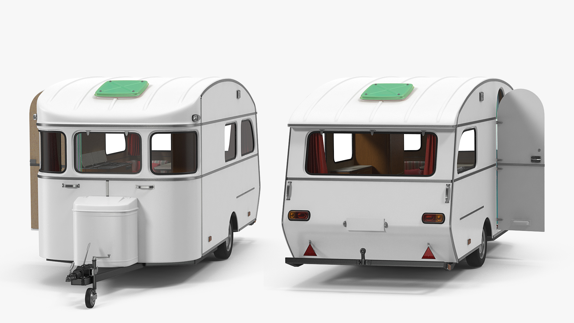 3D model Vintage Caravan Generic Rigged