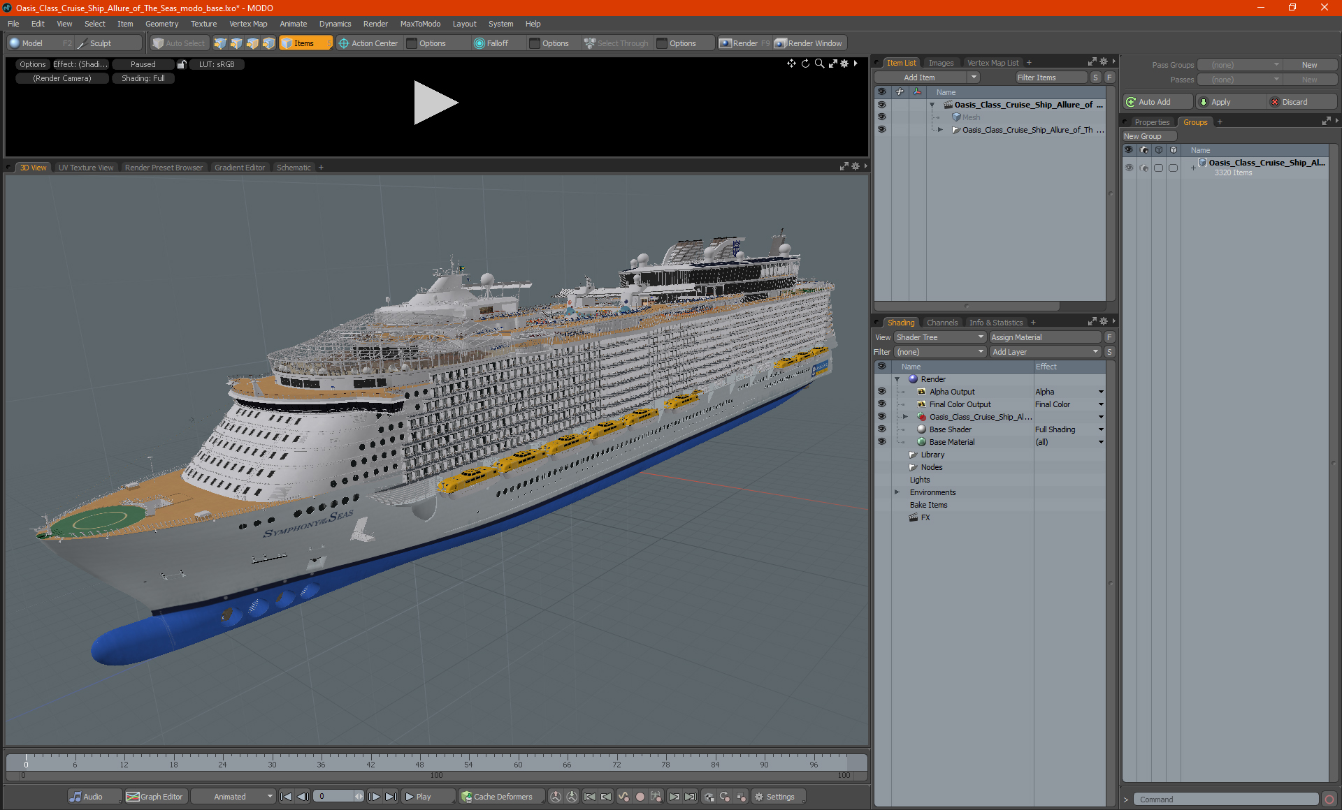 Oasis Class Cruise Ship Symphony of The Seas 3D model