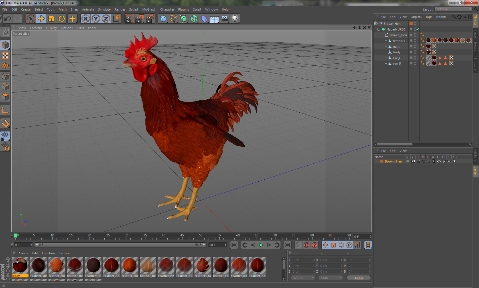 Brown Hen 3D model