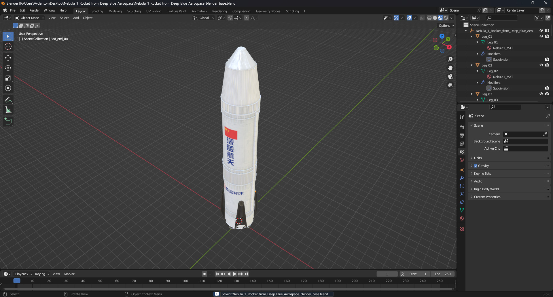 3D model Nebula 1 Rocket from Deep Blue Aerospace