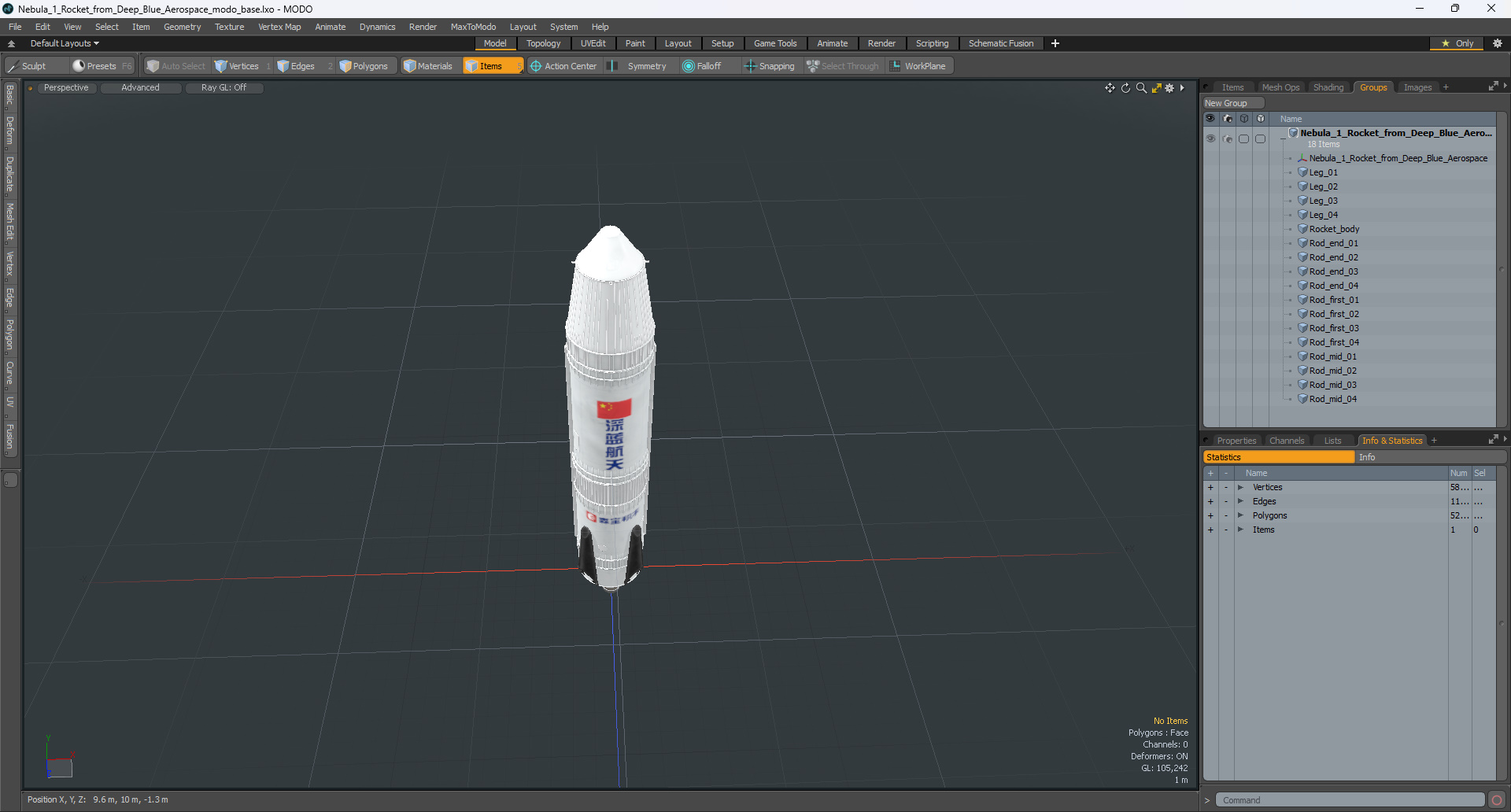 3D model Nebula 1 Rocket from Deep Blue Aerospace