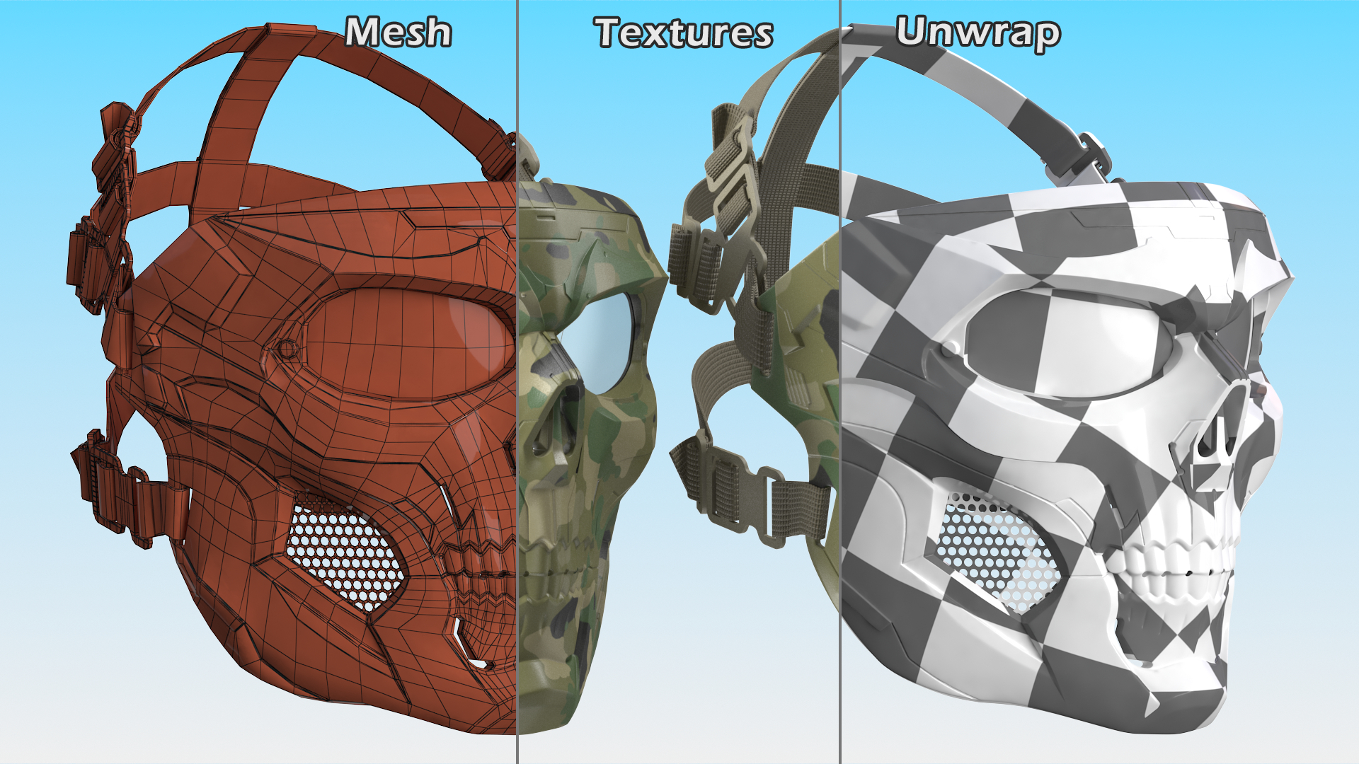 3D model Tactical Mask Skull Camouflage