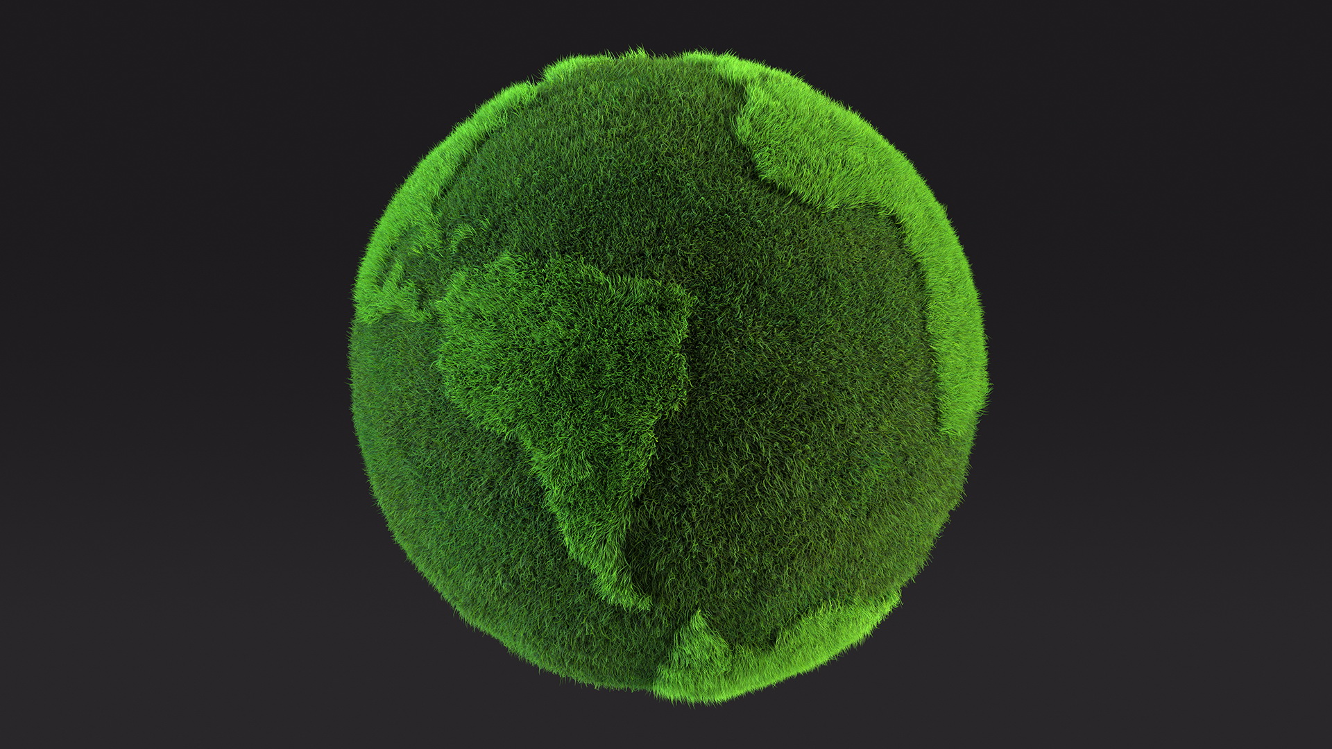 3D model Grass Stylized Earth Globe Fur