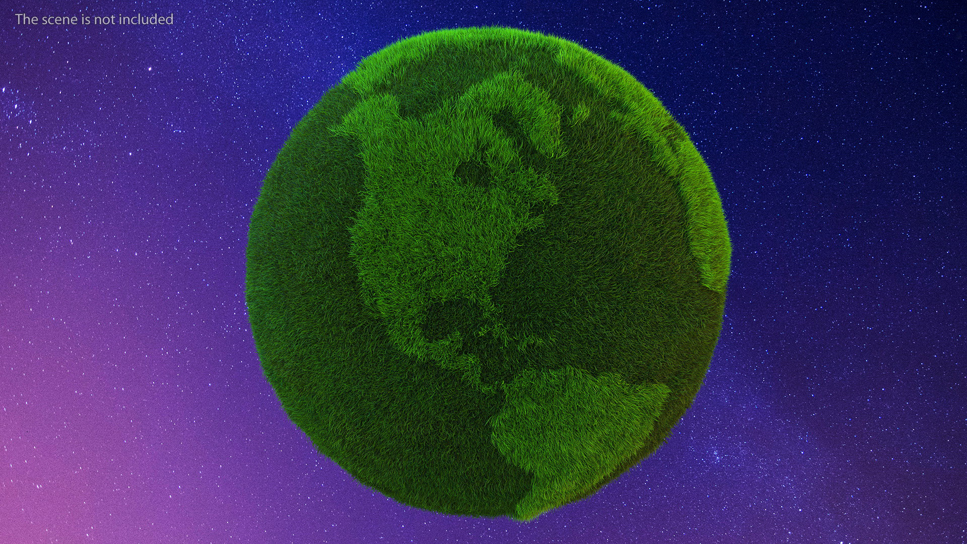 3D model Grass Stylized Earth Globe Fur